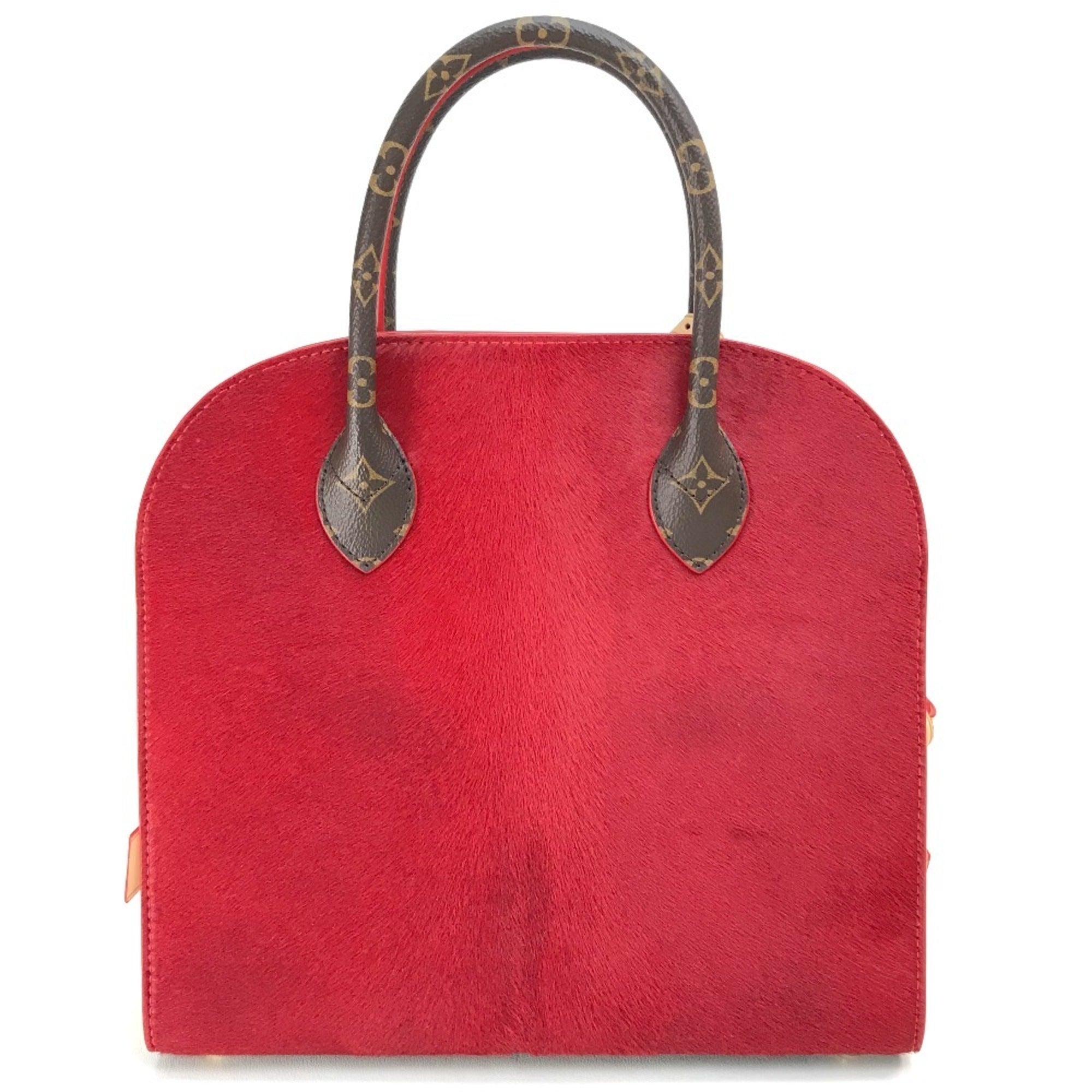 Louis Vuitton Brown Monogram Red Color Monogram Leather Handbag (Pre-Owned)