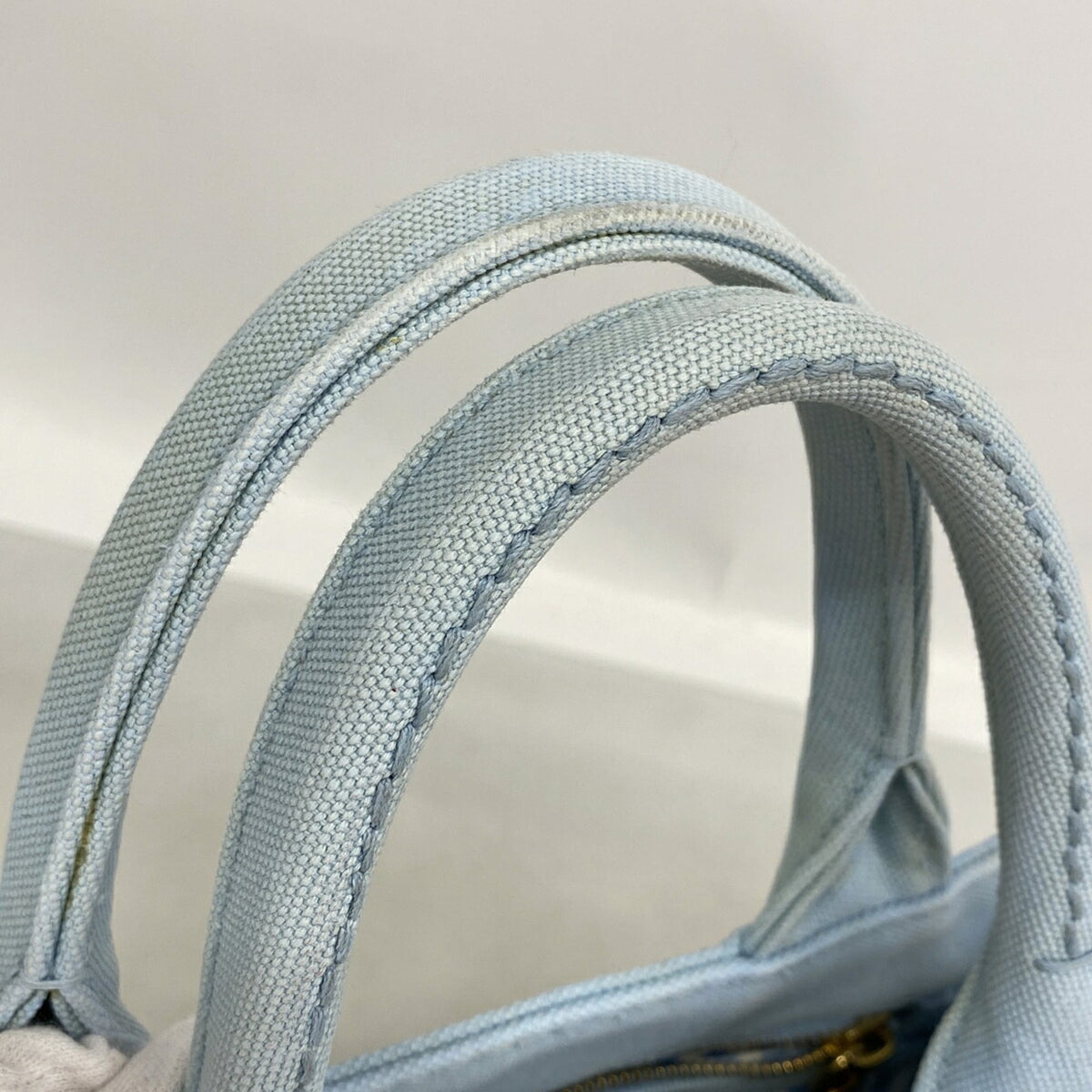 Prada Gold Canvas Tote Bag (Pre-Owned)