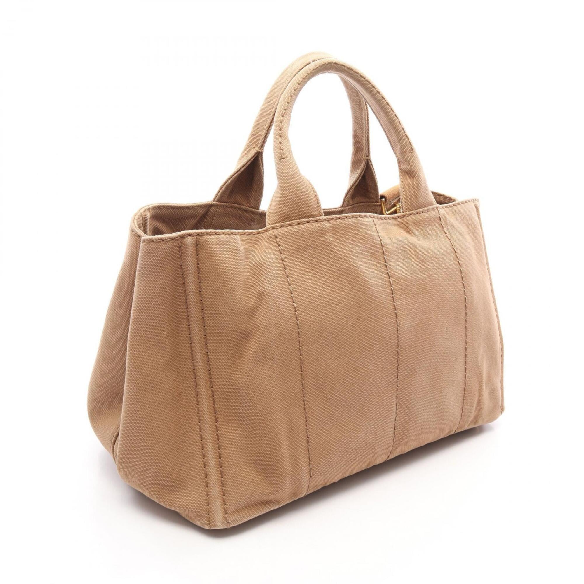 Prada Brown Canvas Handbag Tote Bag (Pre-Owned)
