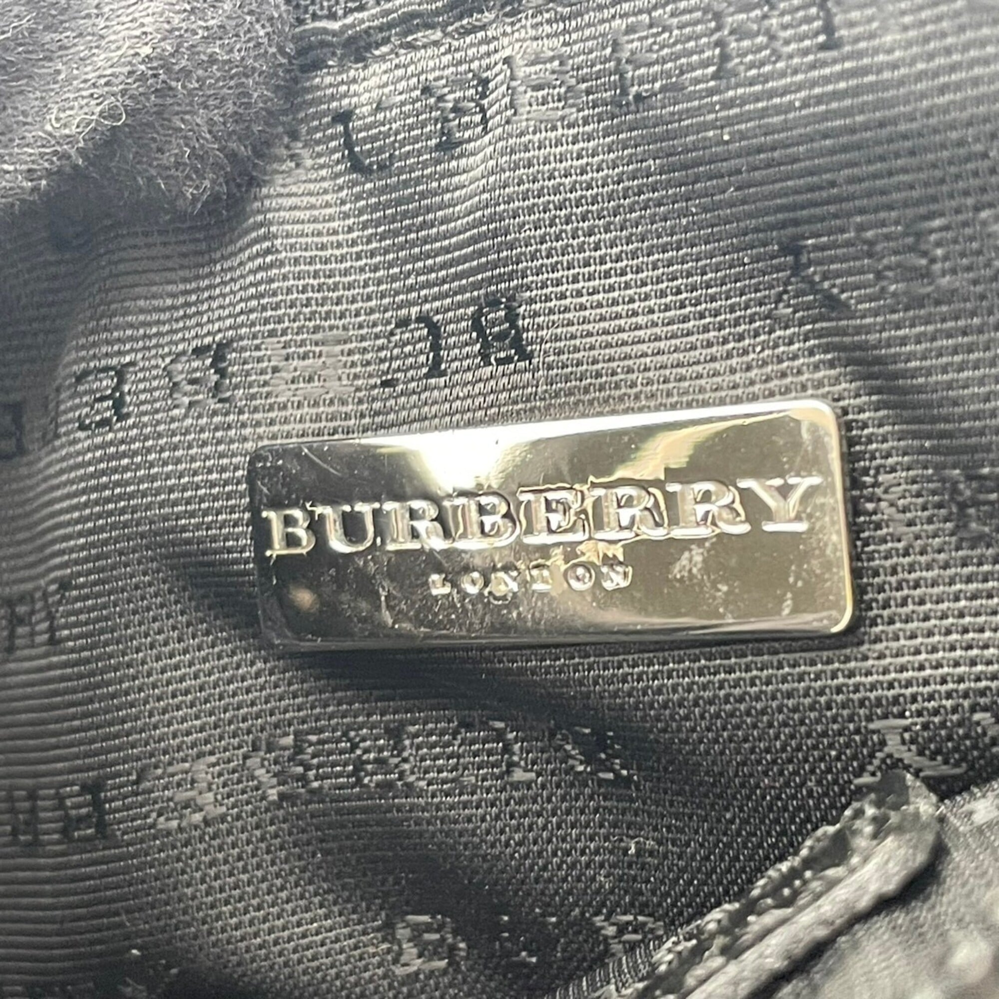 Burberry Beige Black Pvc Leather Pouch (Pre-Owned)