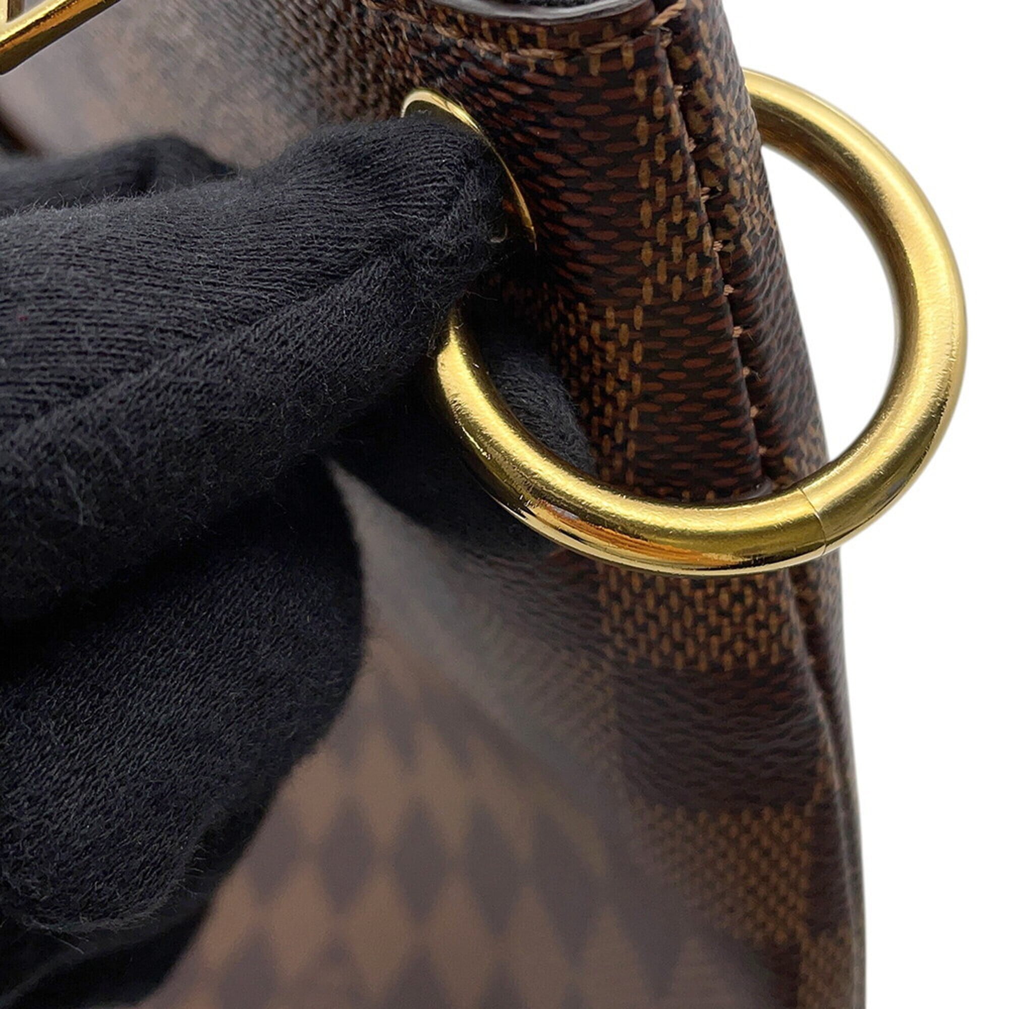 Louis Vuitton Black Damier Canvas Ebene Noir Exotic Leather Handbag Shoulder Bag (Pre-Owned)