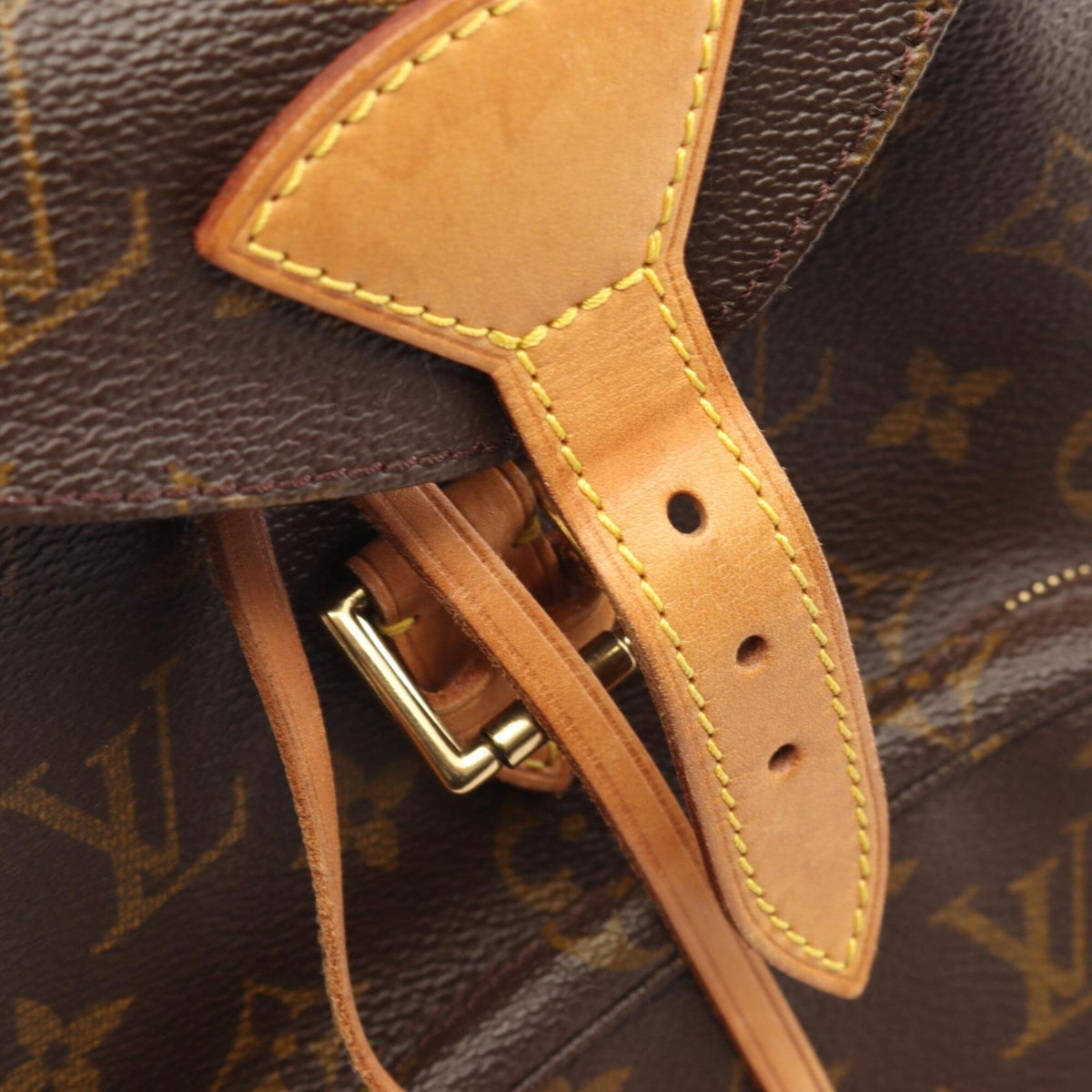 Louis Vuitton Brown Monogram Coated Canvas Leather Backpack (Pre-Owned)