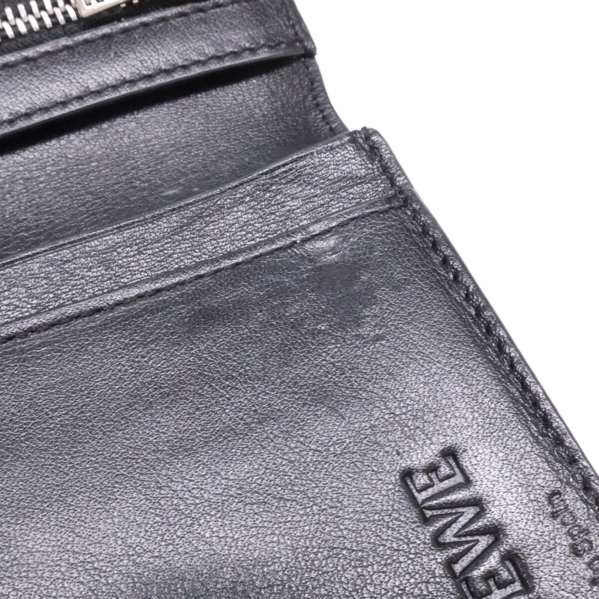 Loewe Black Leather Long Wallet (Bi-Fold) (Pre-Owned)