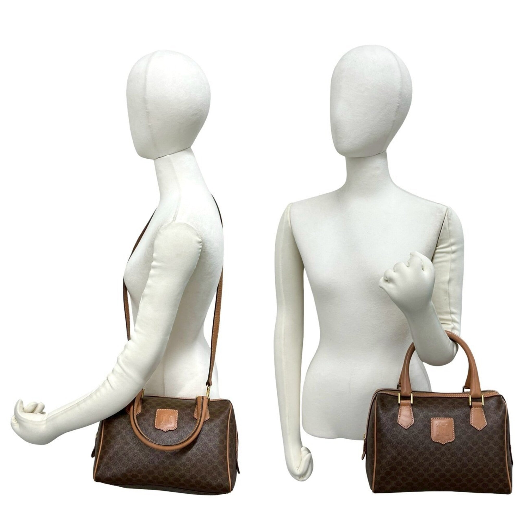 Celine Brown Leather Pvc Handbag Shoulder Bag (Pre-Owned)