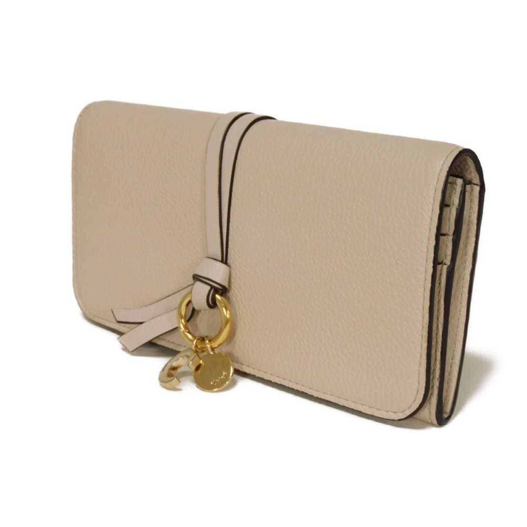 Chloé Gray Leather Long Wallet (Bi-Fold) (Pre-Owned)