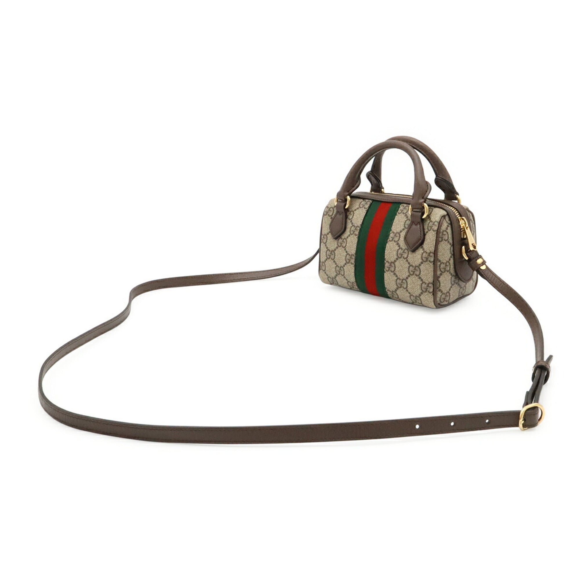 Gucci Beige Brown Green Gg Supreme Handbag Shoulder Bag (Pre-Owned)