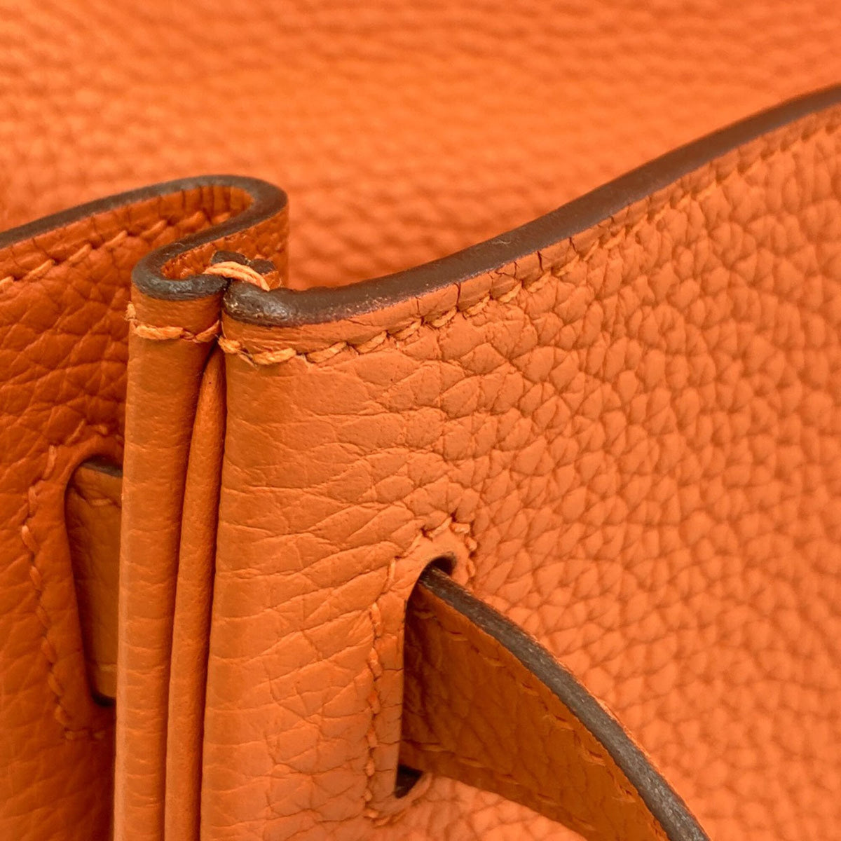 Hermes Kelly Orange Togo Leather Handbag (Pre-Owned)