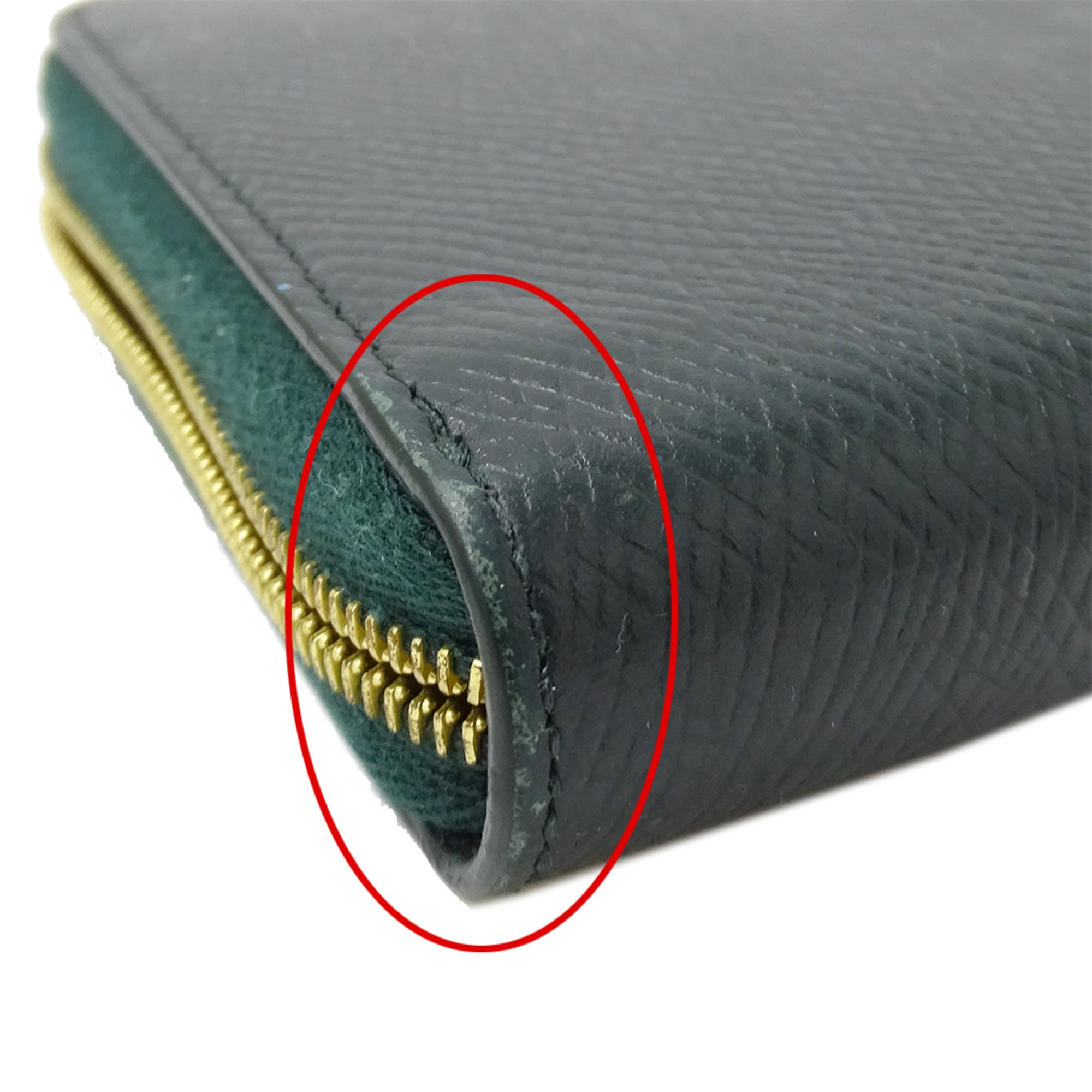 Celine Green Moss Green Leather Long Wallet (Bi-Fold) (Pre-Owned)