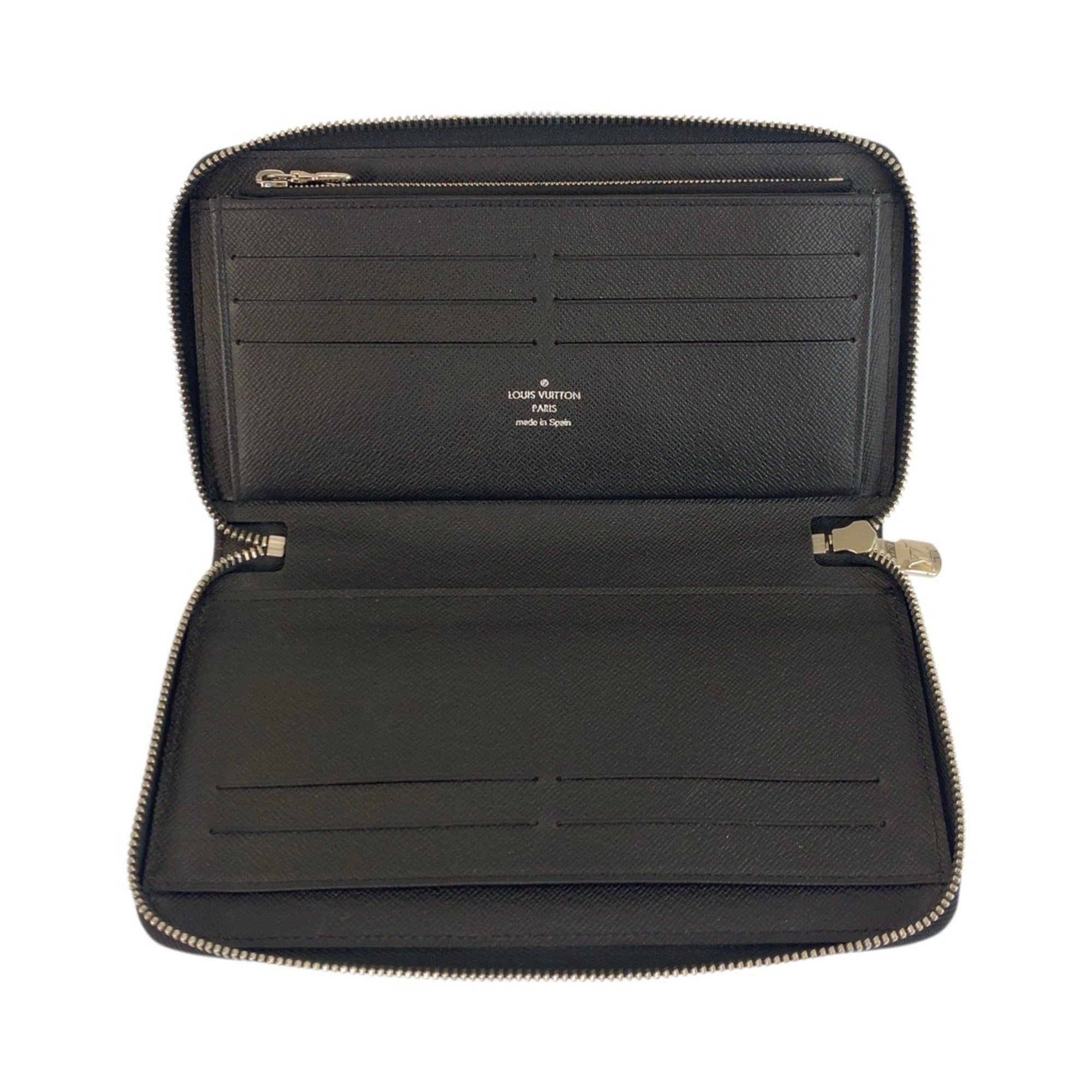 Louis Vuitton Black Noir Leather Long Wallet (Bi-Fold) (Pre-Owned)