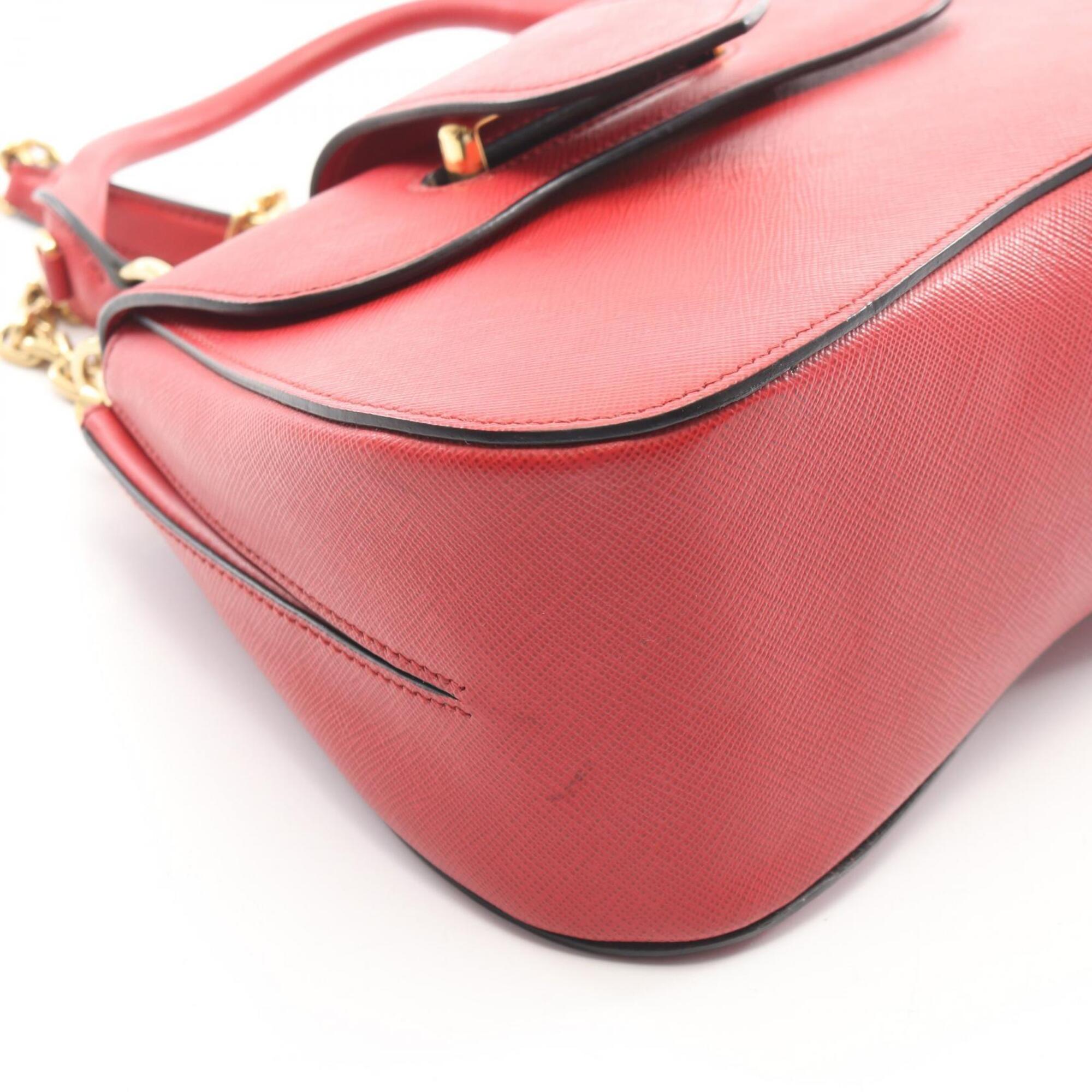 Prada Red Color Saffiano Handbag (Pre-Owned)