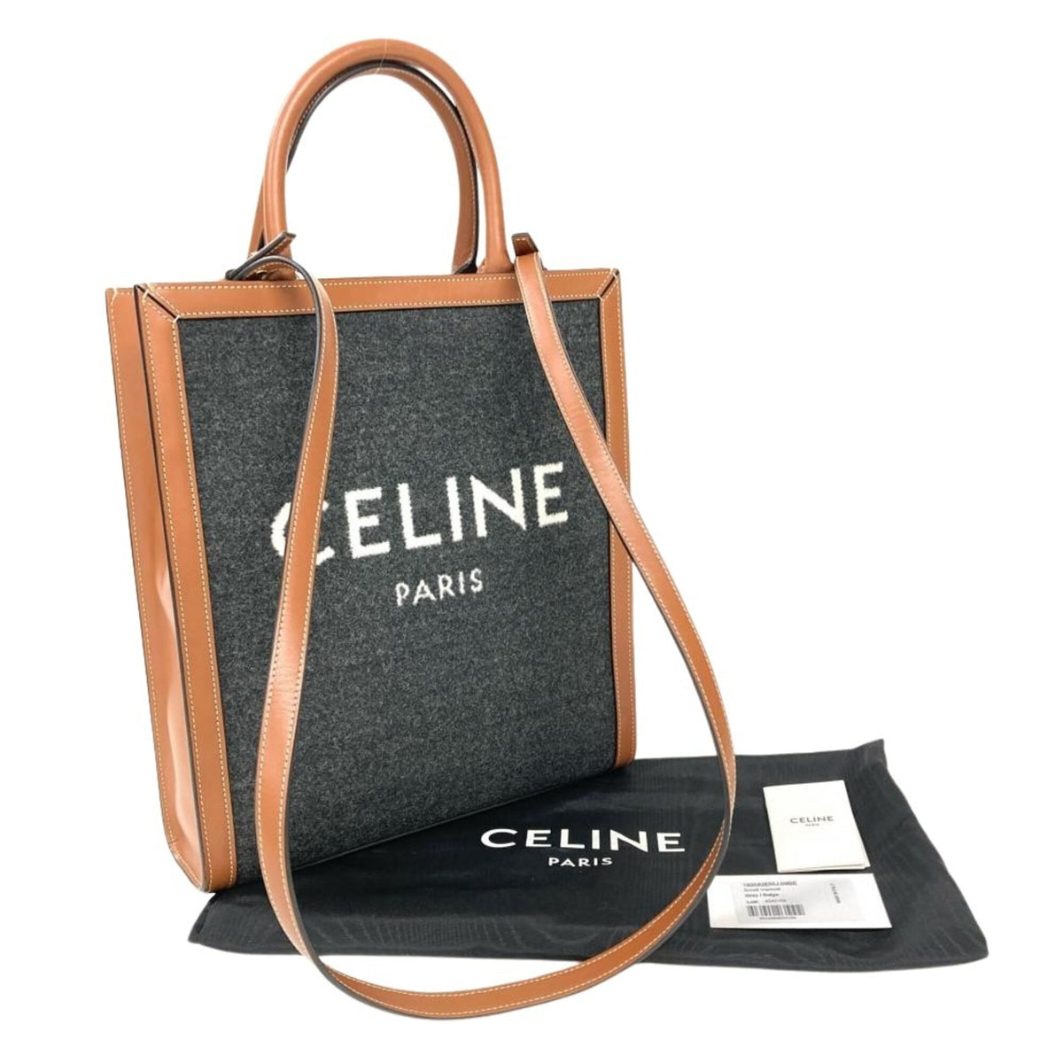 Celine Brown Cotton Leather Tote Bag (Pre-Owned)
