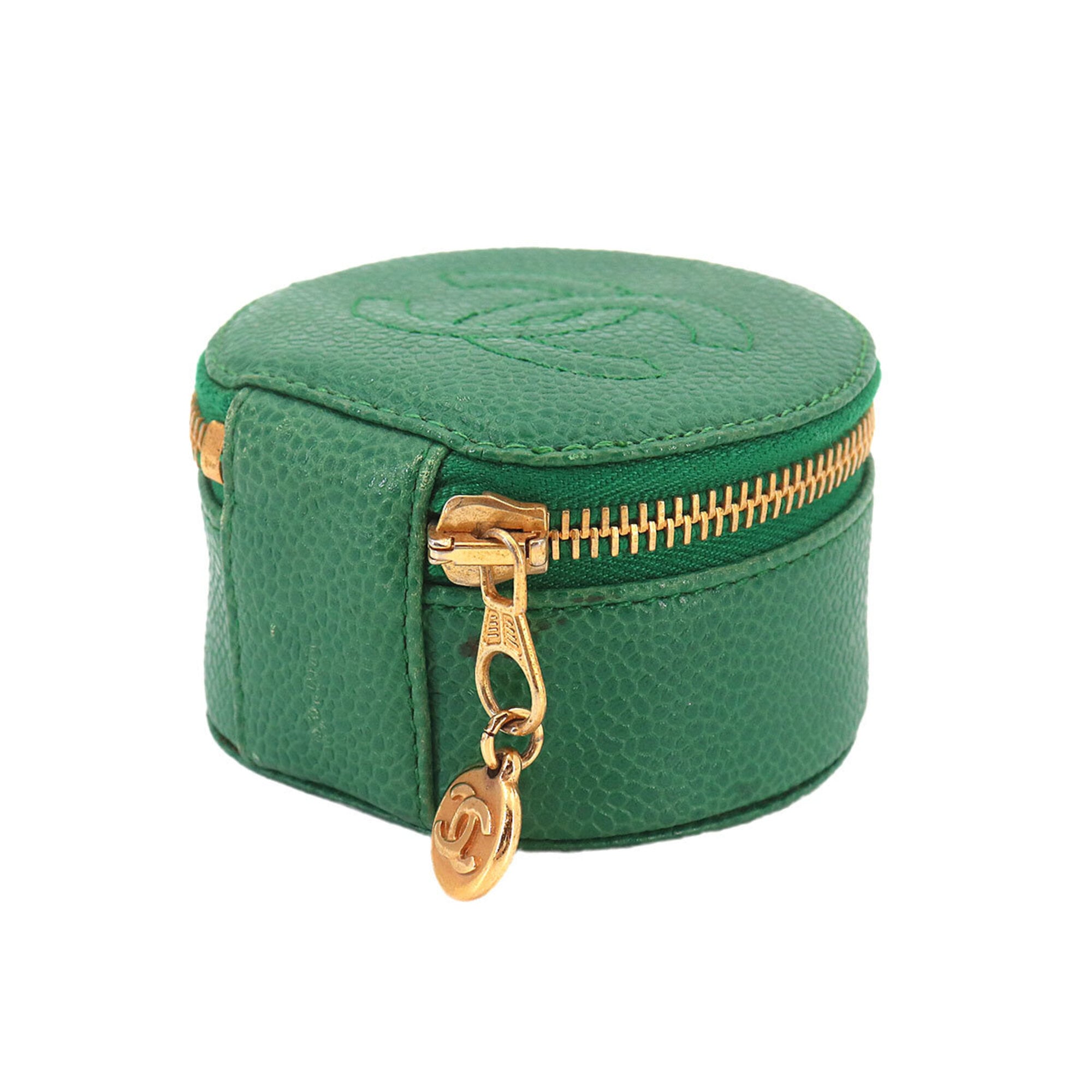Chanel Green Grained Calfskin Pouch (Pre-Owned)