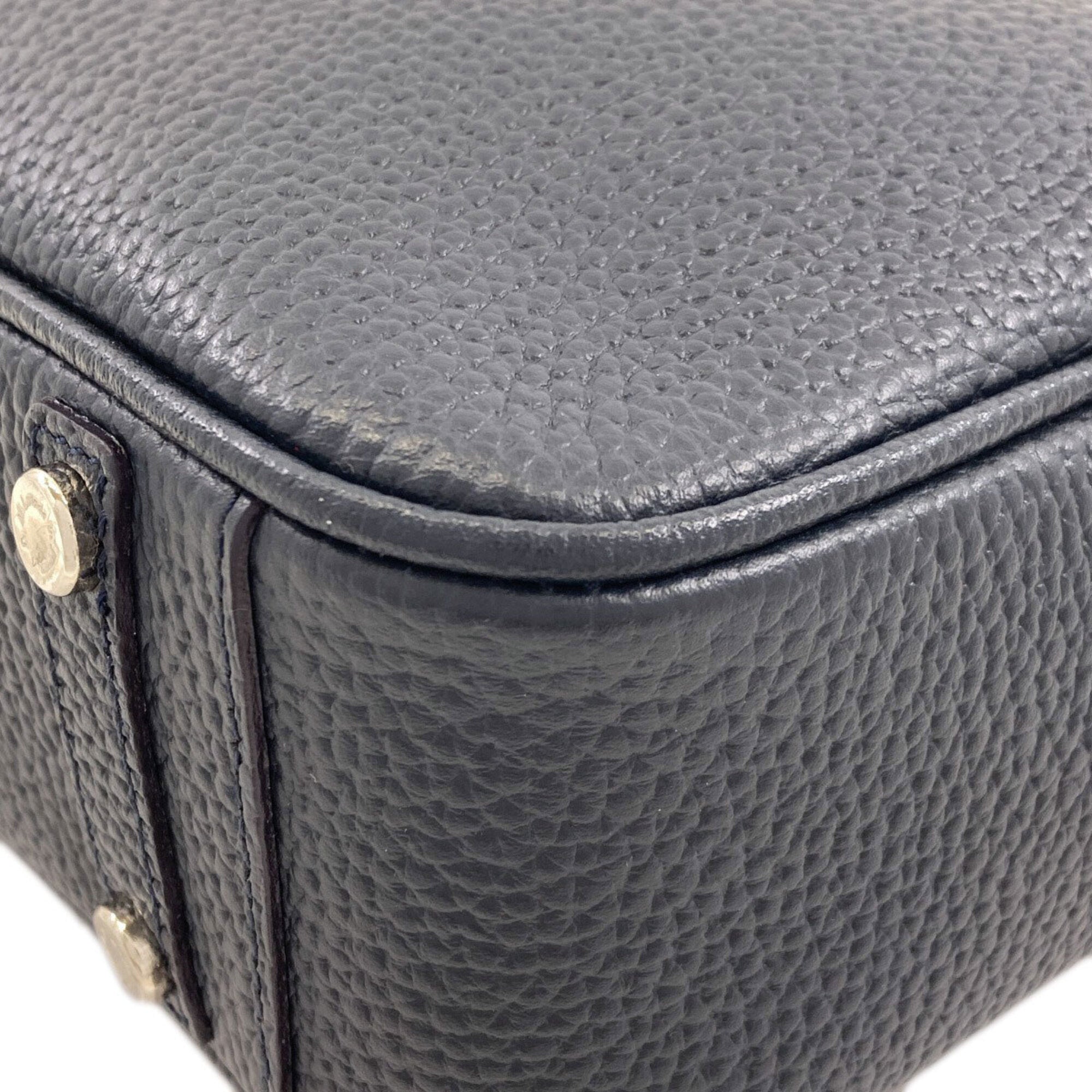 A.D.M.J Navy Leather Handbag (Pre-Owned)