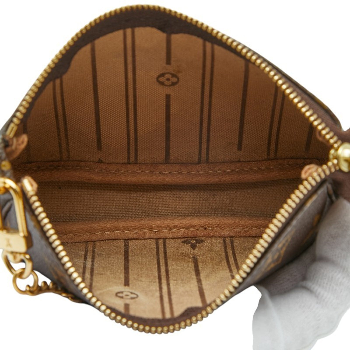 Louis Vuitton Monogram Brown Pvc Leather Handbag Pouch (Pre-Owned)