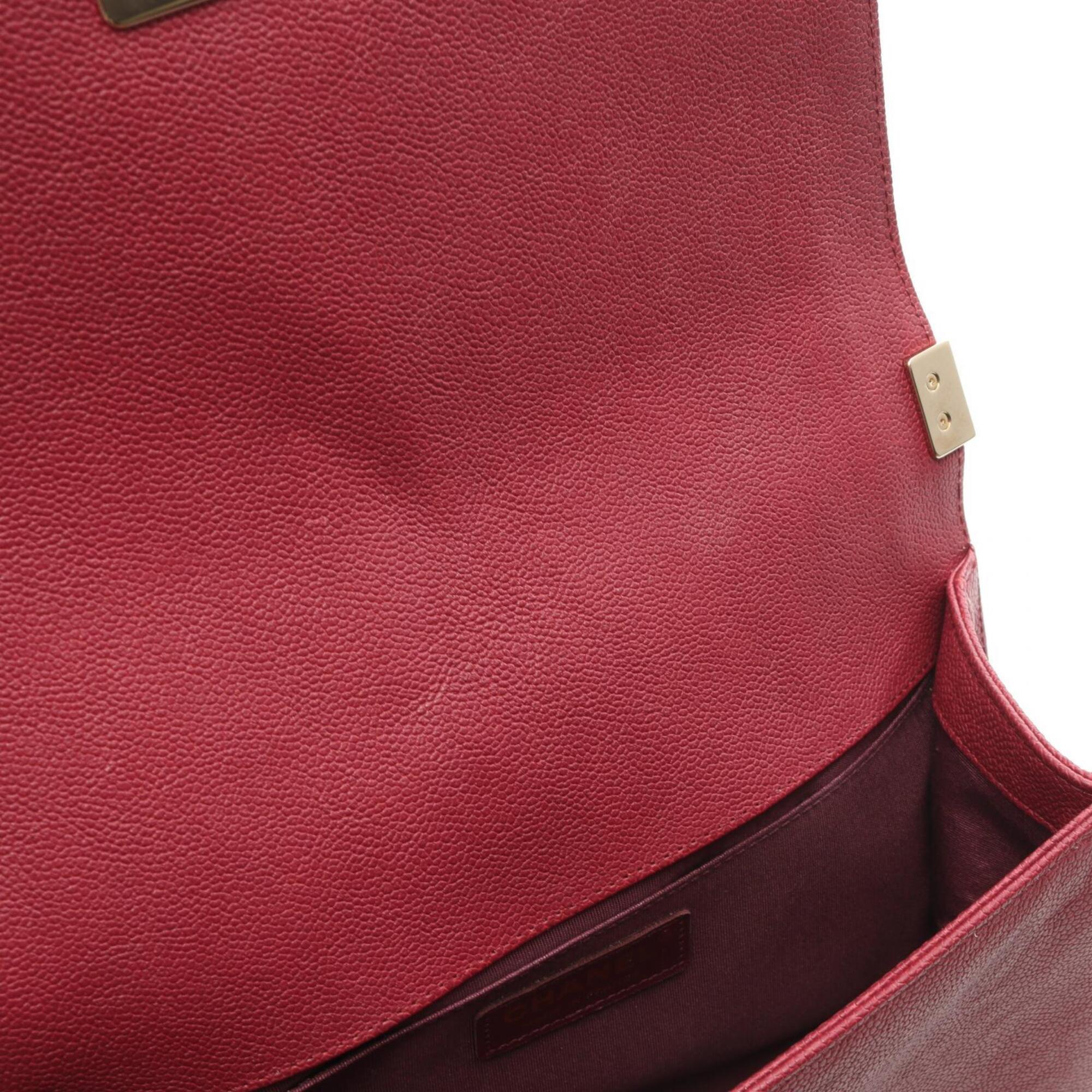 Chanel Bordeaux Grained Calfskin Handbag Shoulder Bag (Pre-Owned)