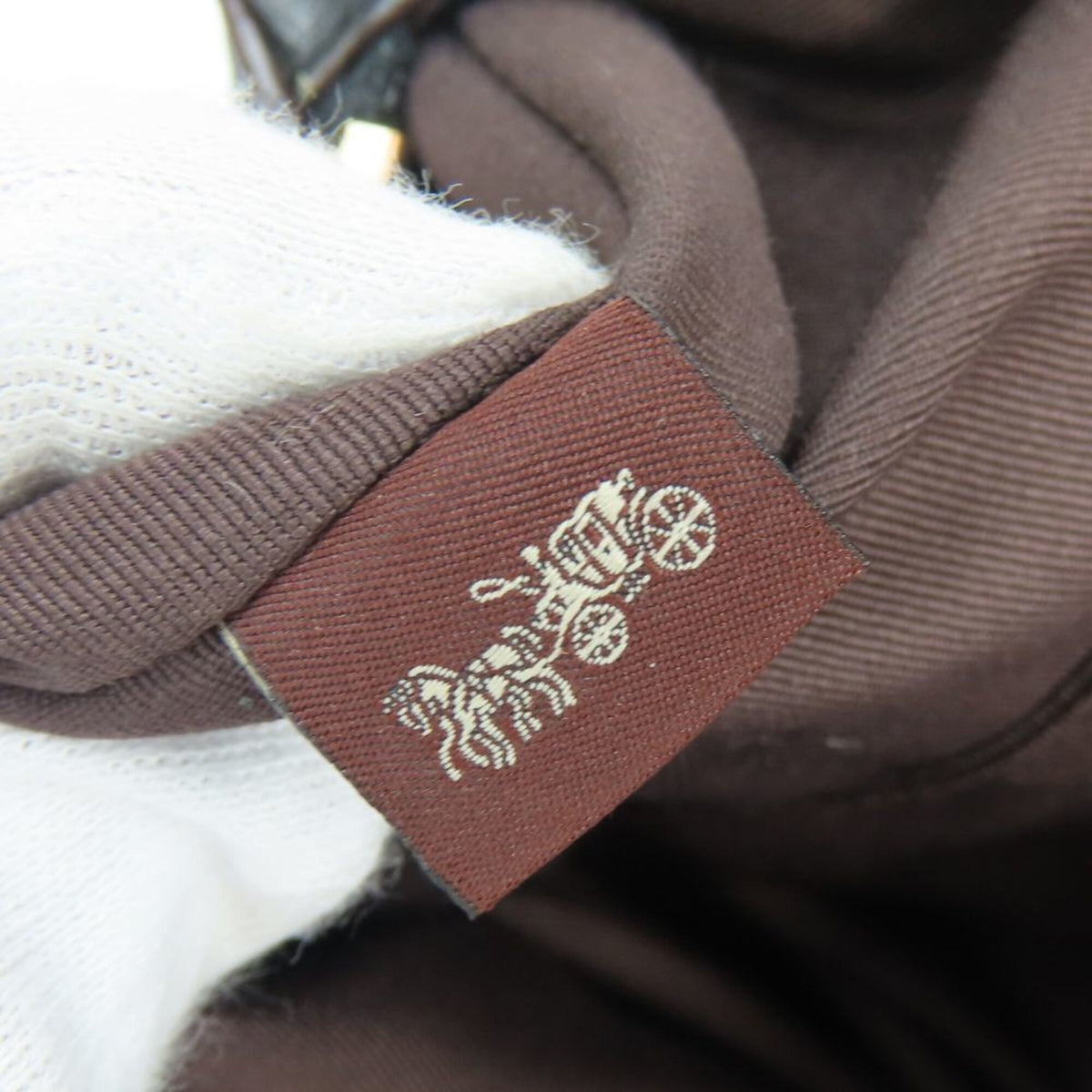 Coach Signature Black Bordeaux Brown Leather Coated Canvas Handbag (Pre-Owned)