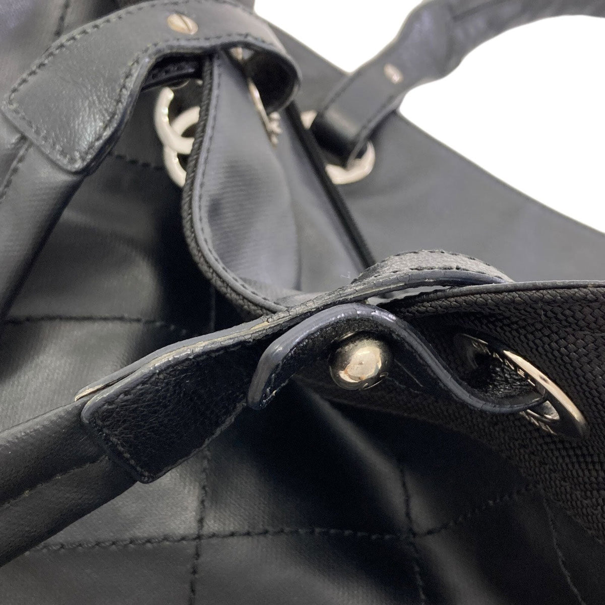 Chanel Black Coated Canvas Tote Bag (Pre-Owned)