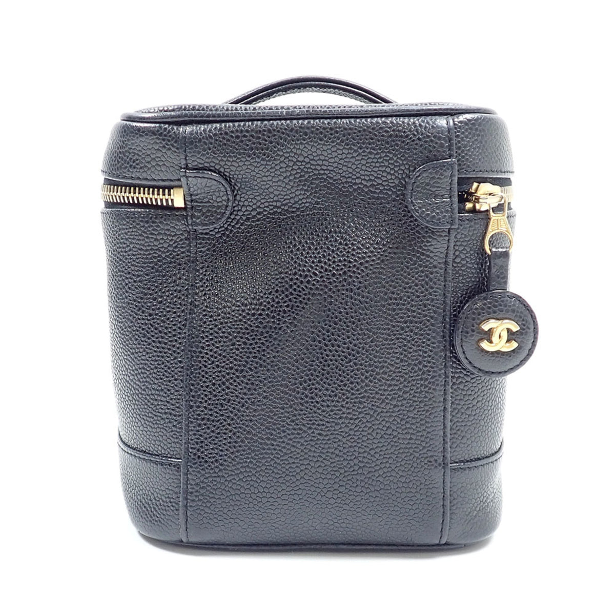 Chanel Black Grained Calfskin Pouch Vanity Bag (Pre-Owned)