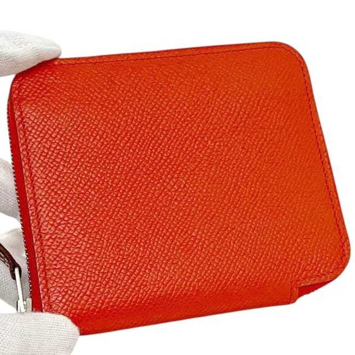 Hermes Red Color Leather Coin Purse/Coin Case (Pre-Owned)