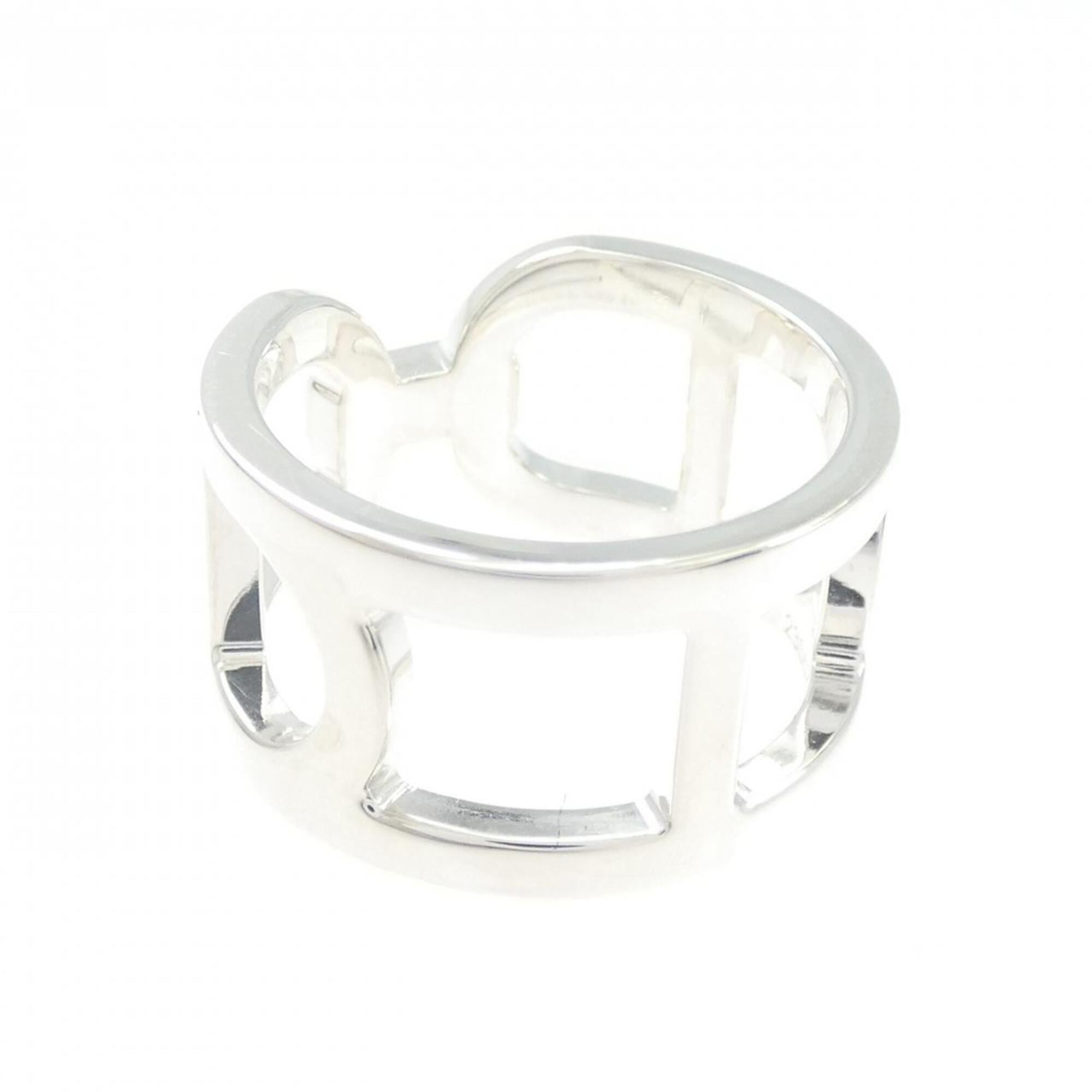 Hermes Silver 925 Band Ring (Pre-Owned)