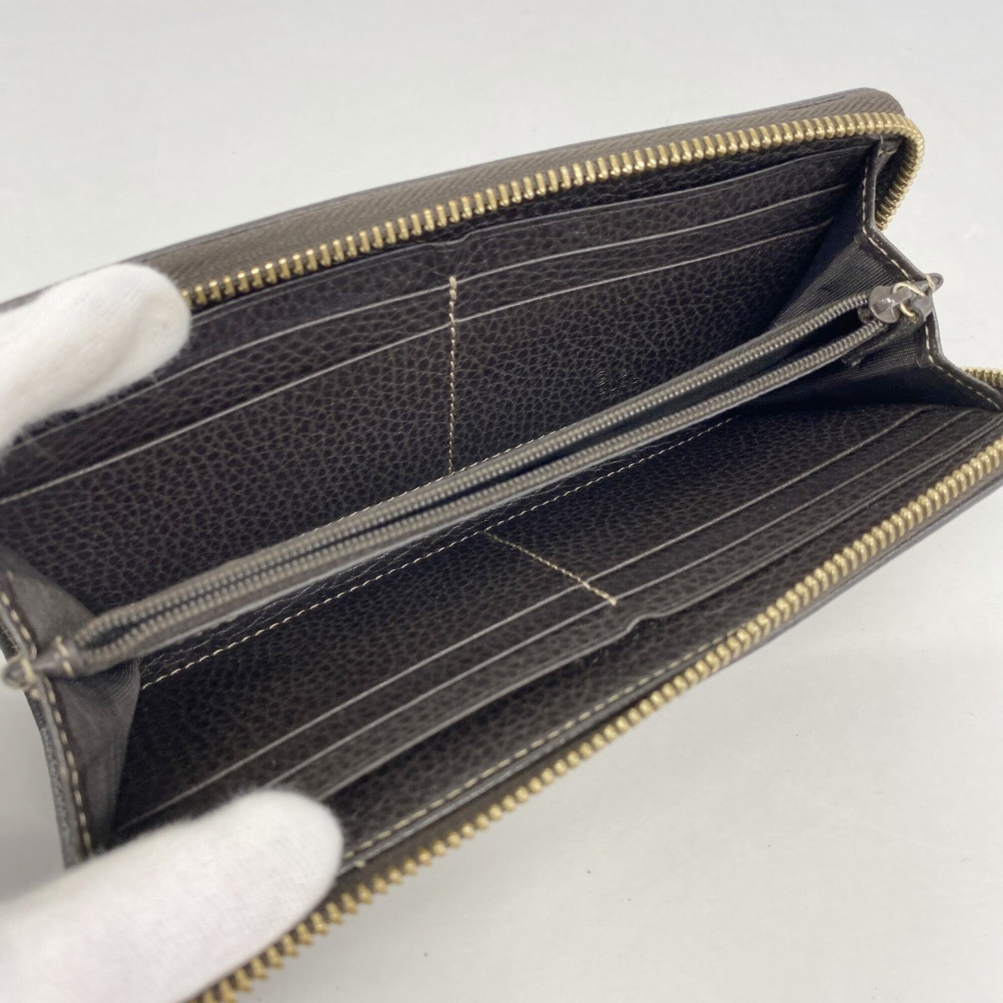Gucci Brown Canvas Long Wallet (Bi-Fold) (Pre-Owned)