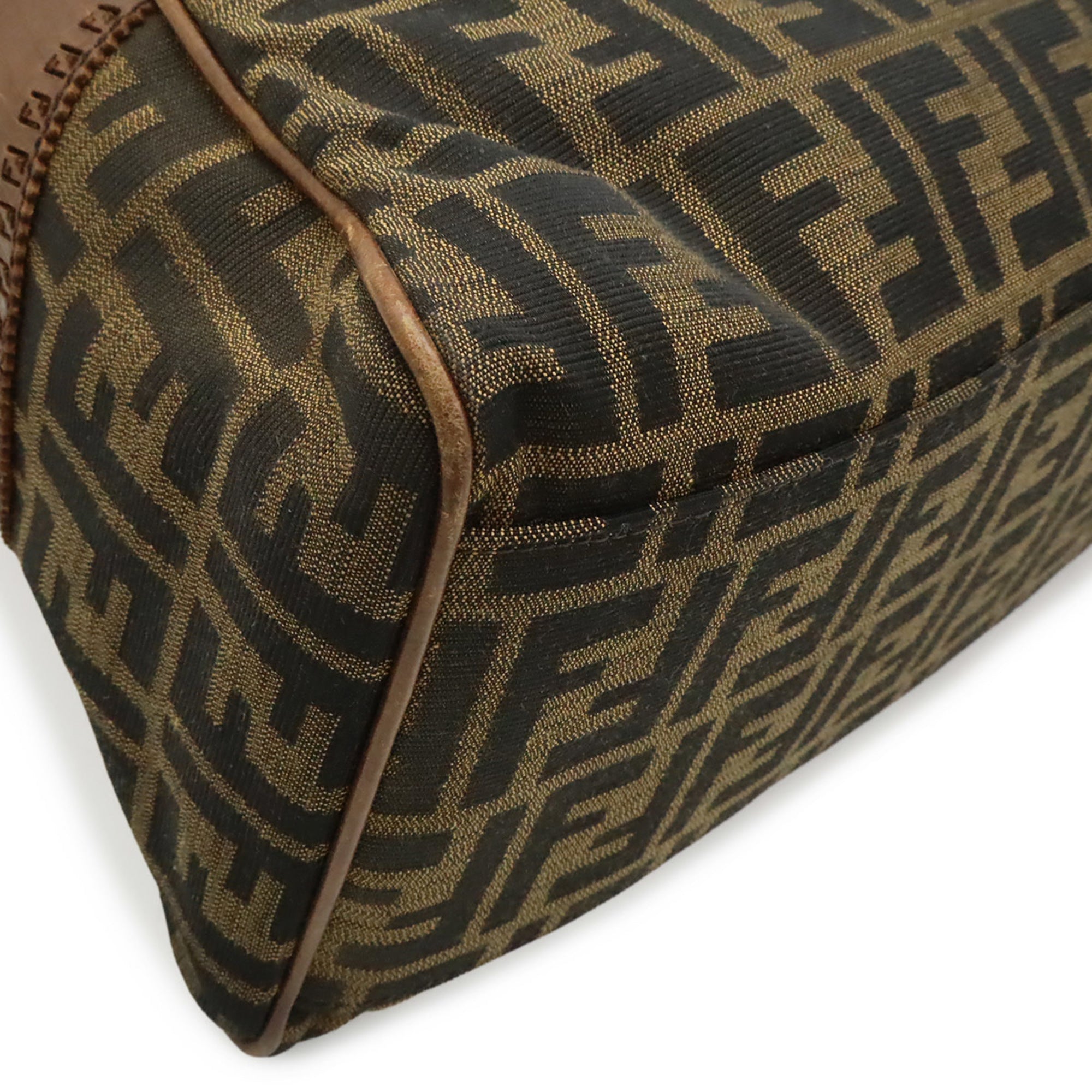 Fendi Dark Brown Khaki Brown Zucca Shoulder Bag Tote Bag (Pre-Owned)