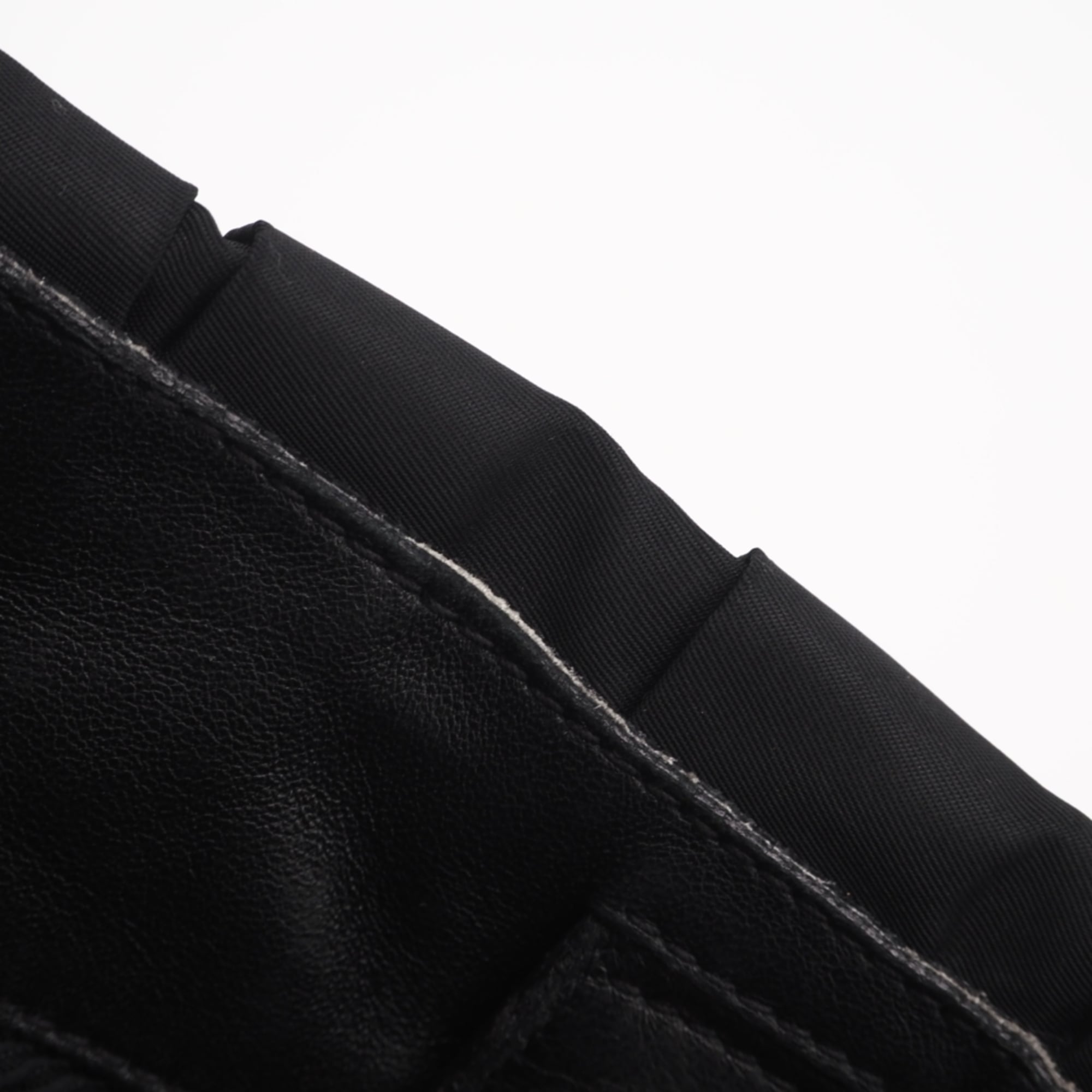 Prada Black Nylon Leather Plastic Handbag (Pre-Owned)