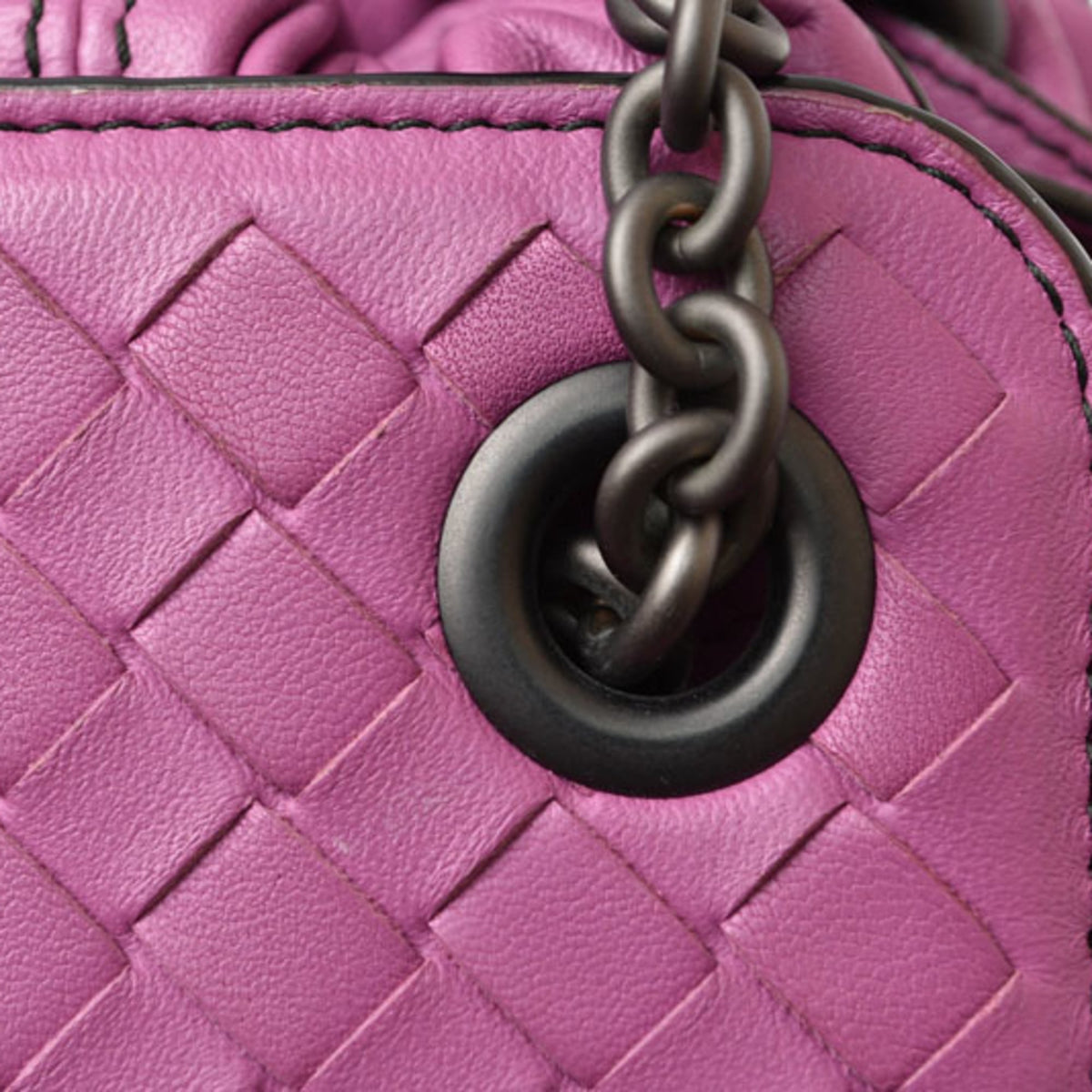 Bottega Veneta Purple Leather Handbag Shoulder Bag (Pre-Owned)