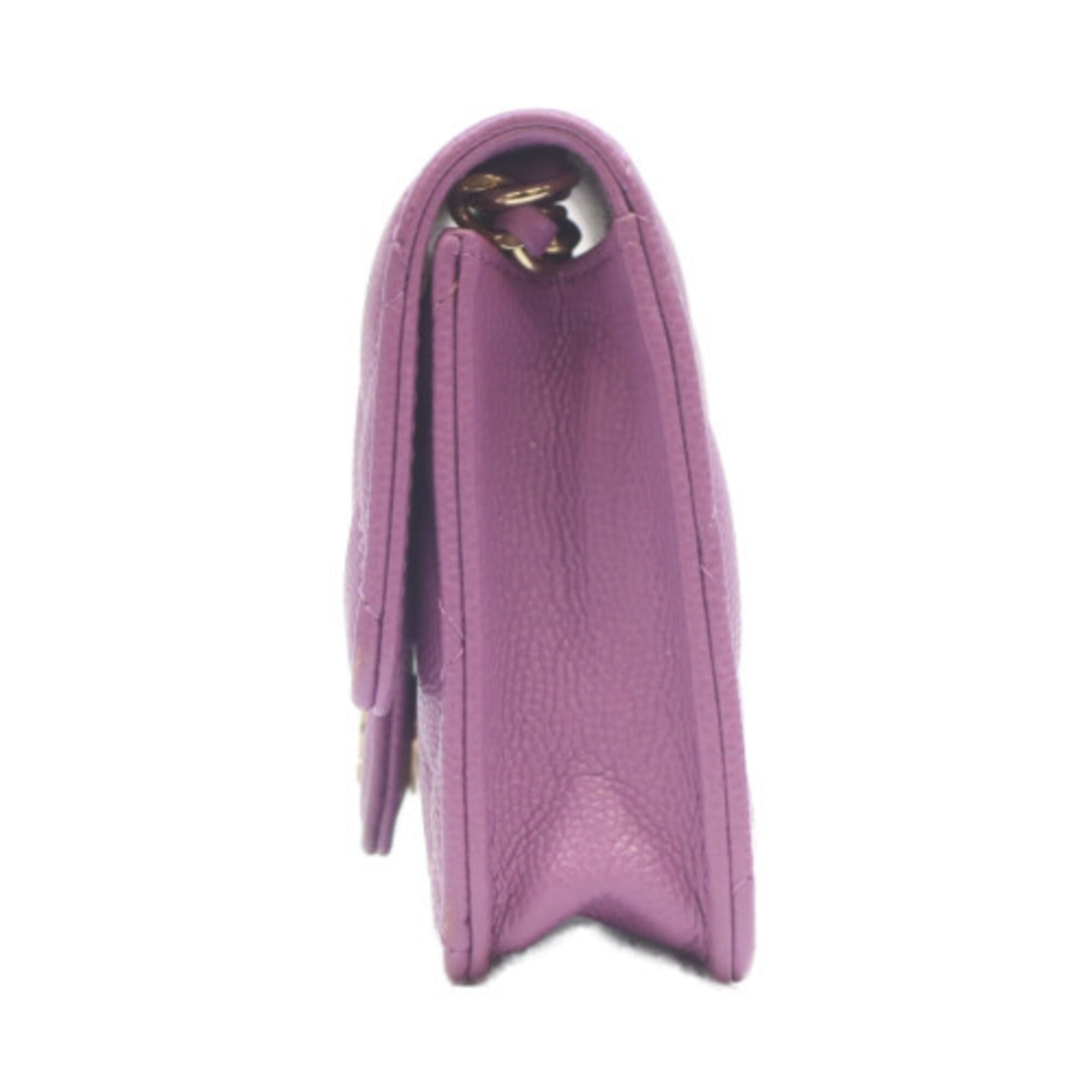 Chanel Purple Grained Calfskin Shoulder Bag (Pre-Owned)