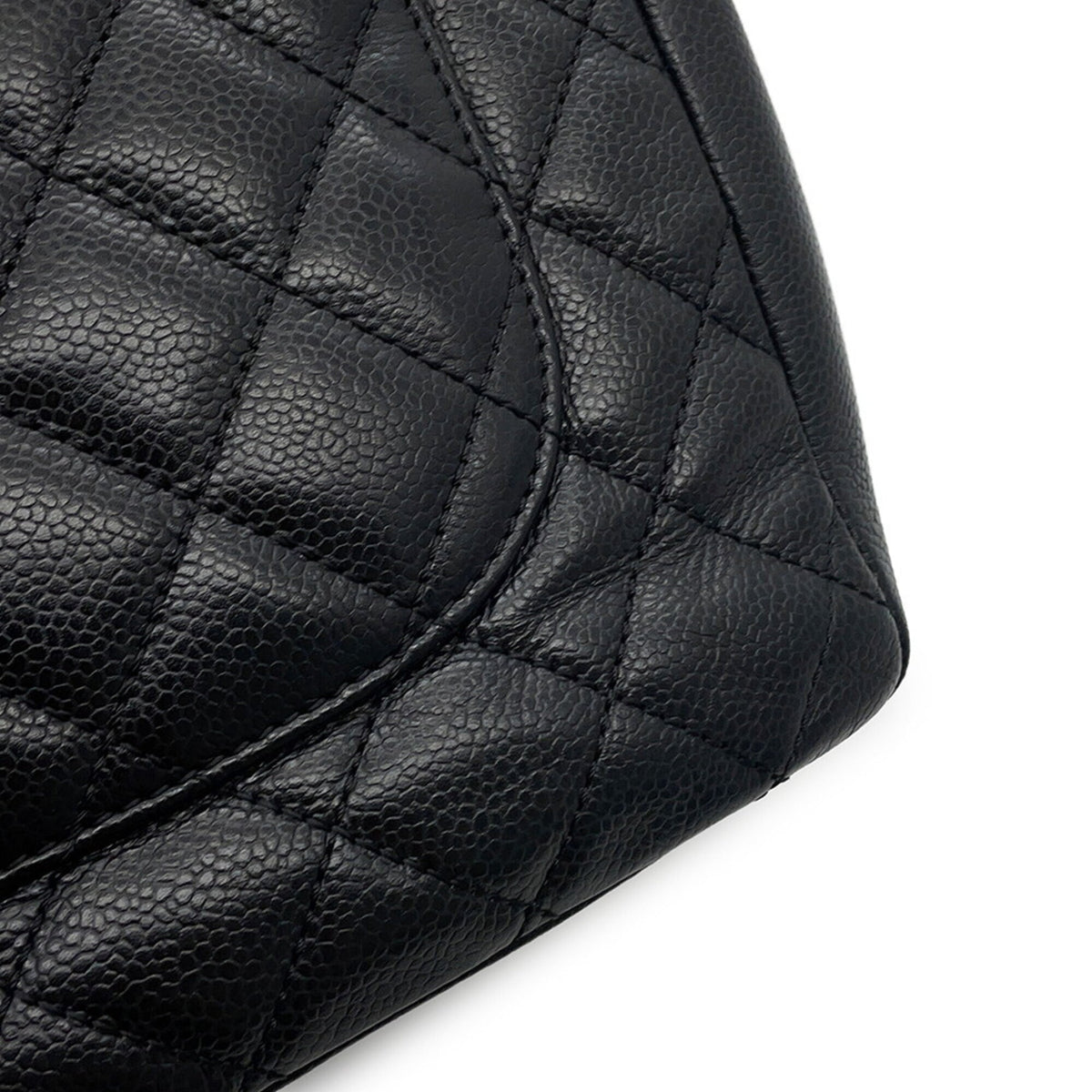 Chanel Matelasse Black Grained Calfskin Handbag Shoulder Bag (Pre-Owned)