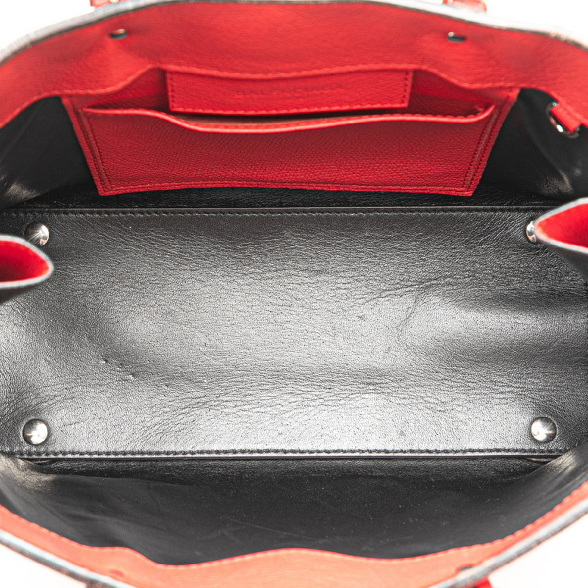 Balenciaga Red Color Leather Shoulder Bag Tote Bag (Pre-Owned)