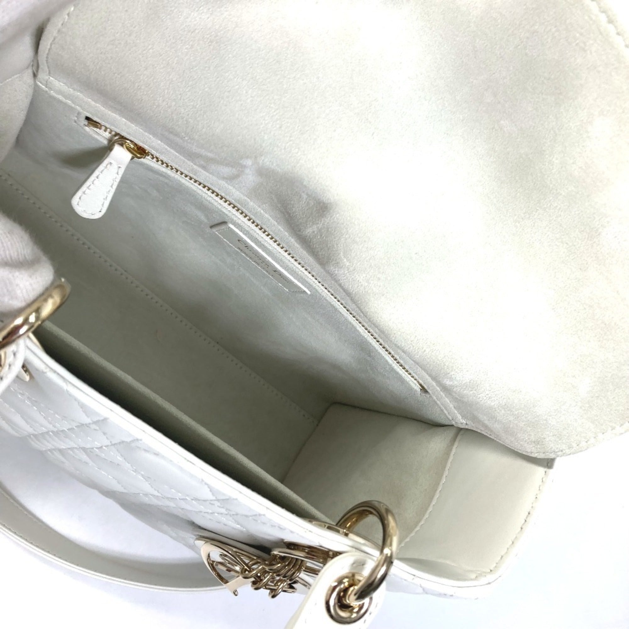 Christian Dior White Leather Handbag Shoulder Bag (Pre-Owned)