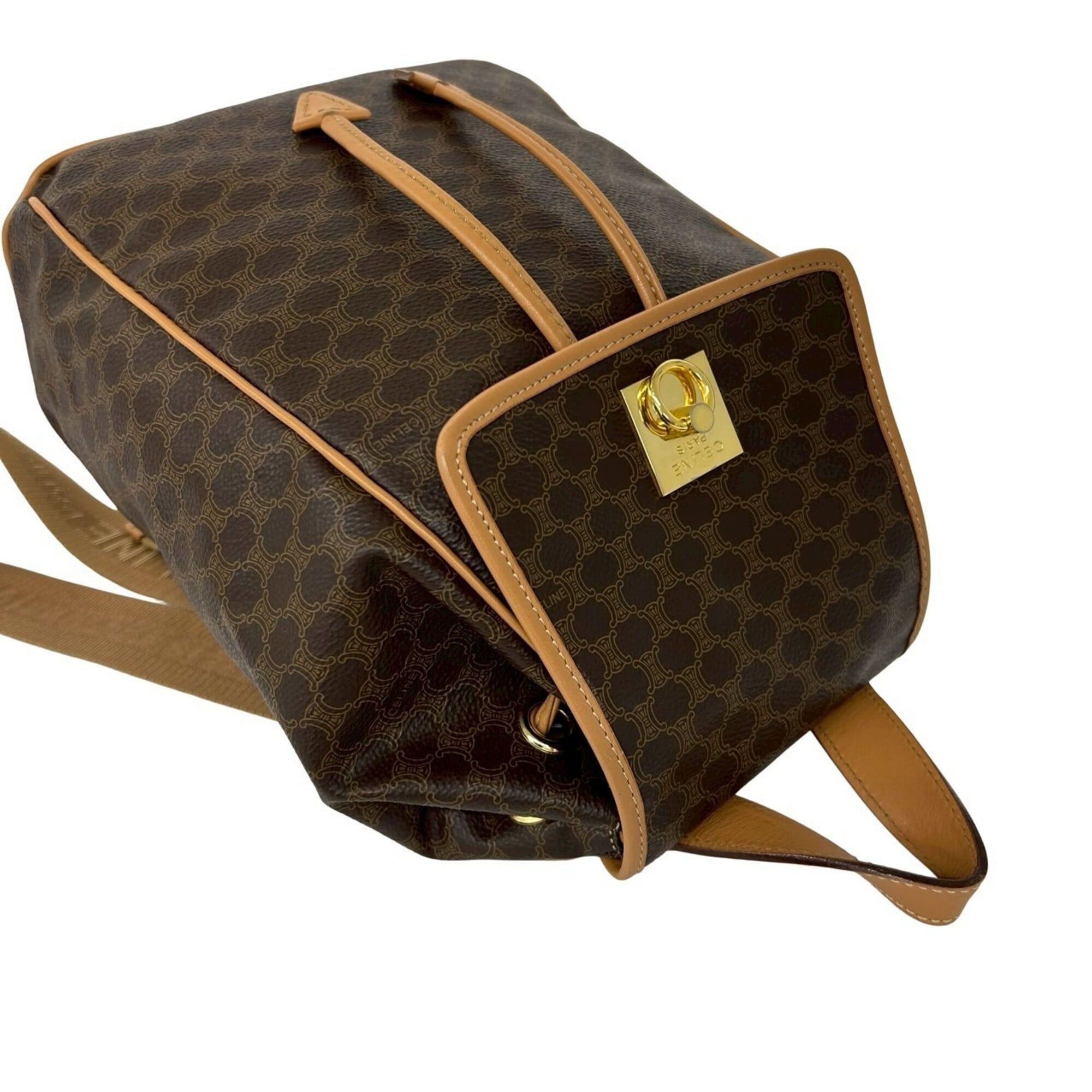 Celine Brown Leather Pvc Backpack (Pre-Owned)