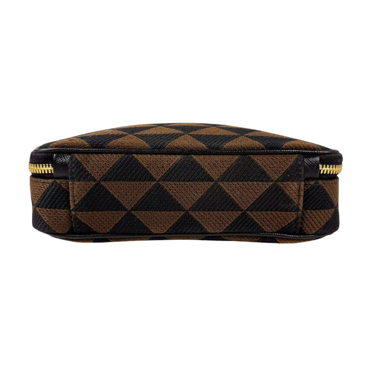 Prada Black Brown Canvas Shoulder Bag (Pre-Owned)