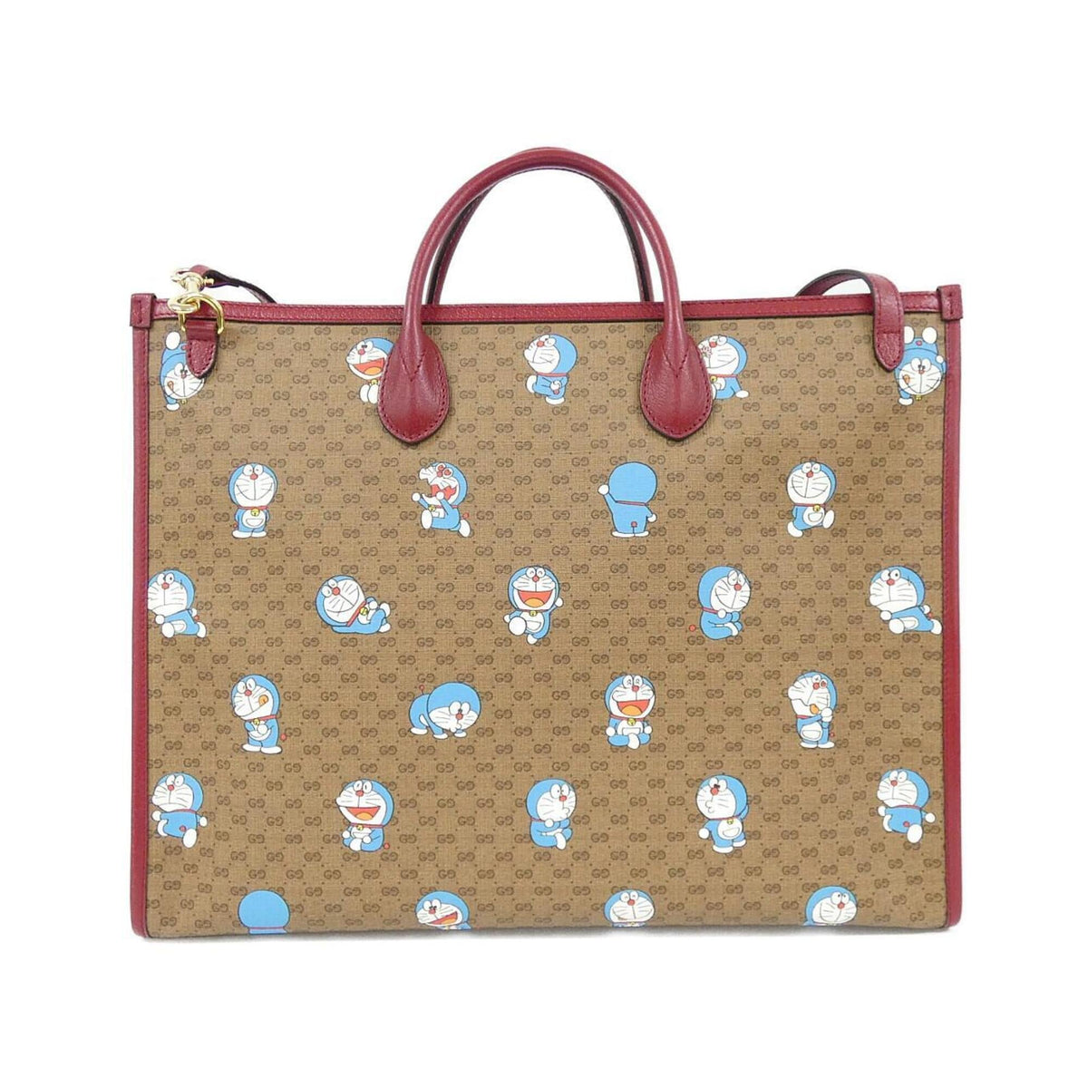 Gucci Beige Cherry Red Gg Supreme Handbag (Pre-Owned)