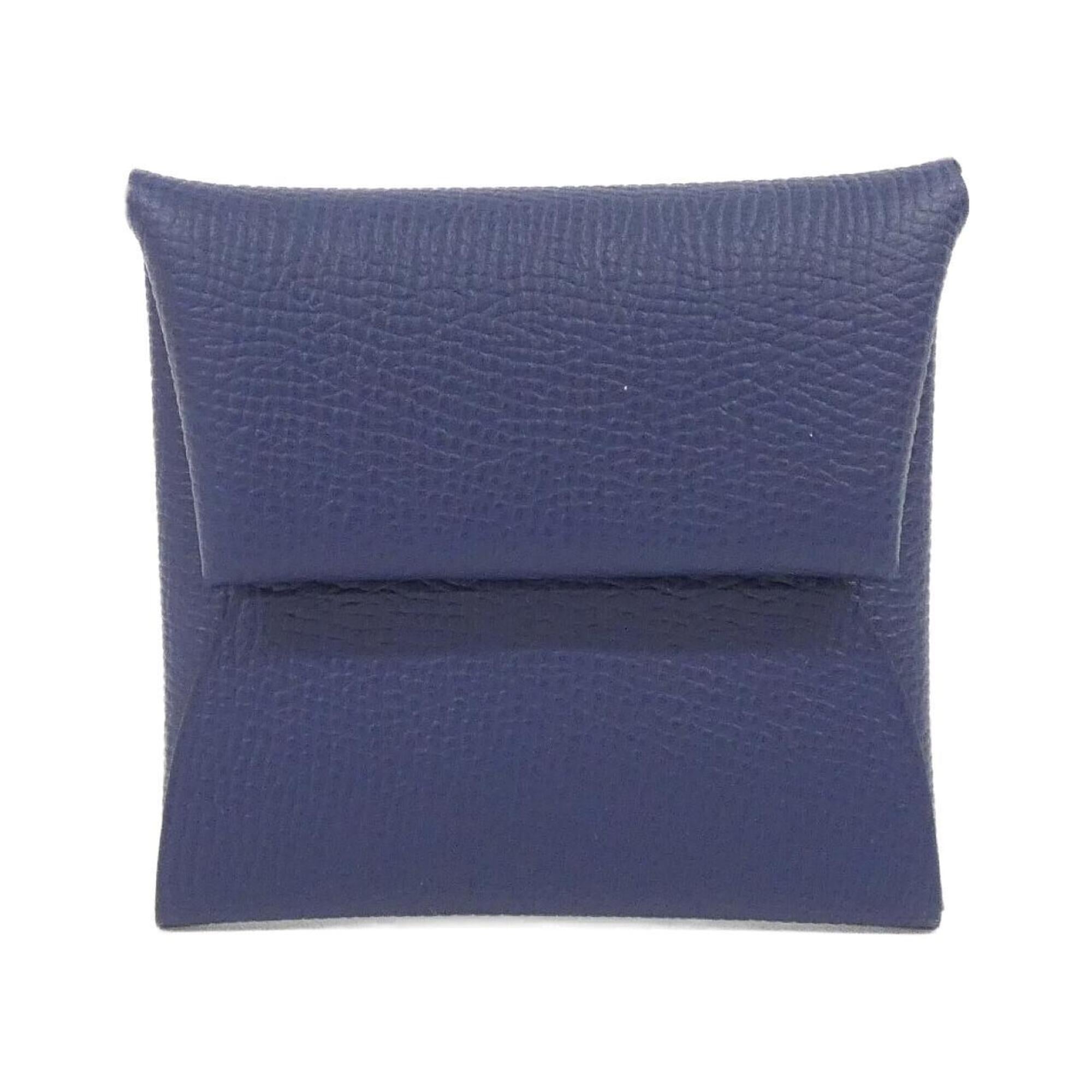 Hermes Bastia Blue Navy Epsom Leather Coin Purse/Coin Case (Pre-Owned)