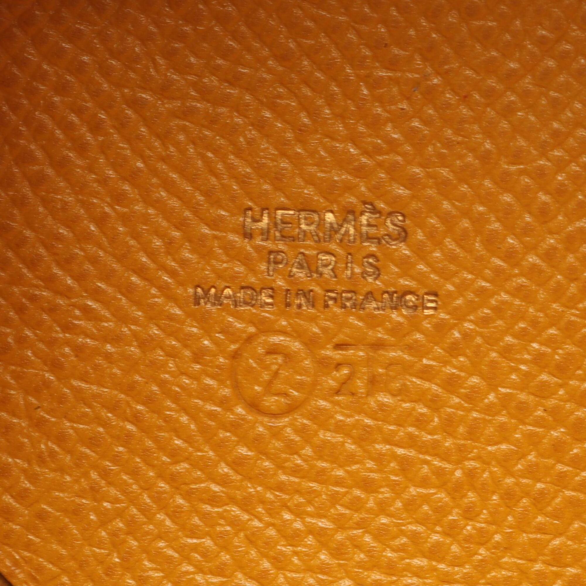 Hermes Yellow Courchevel Leather Handbag Pouch (Pre-Owned)