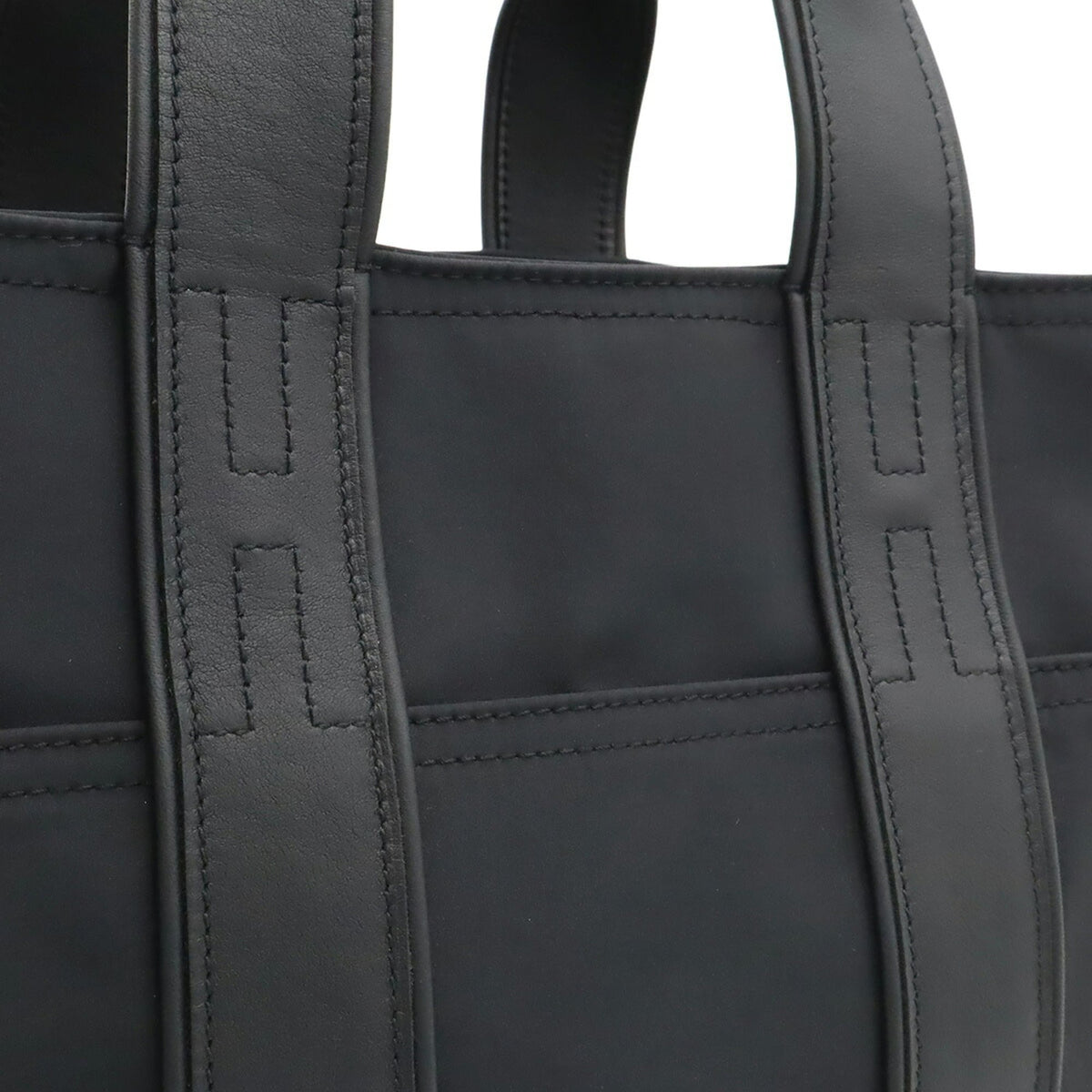 Hermes Acapulco Black Nylon Leather Handbag Tote Bag (Pre-Owned)