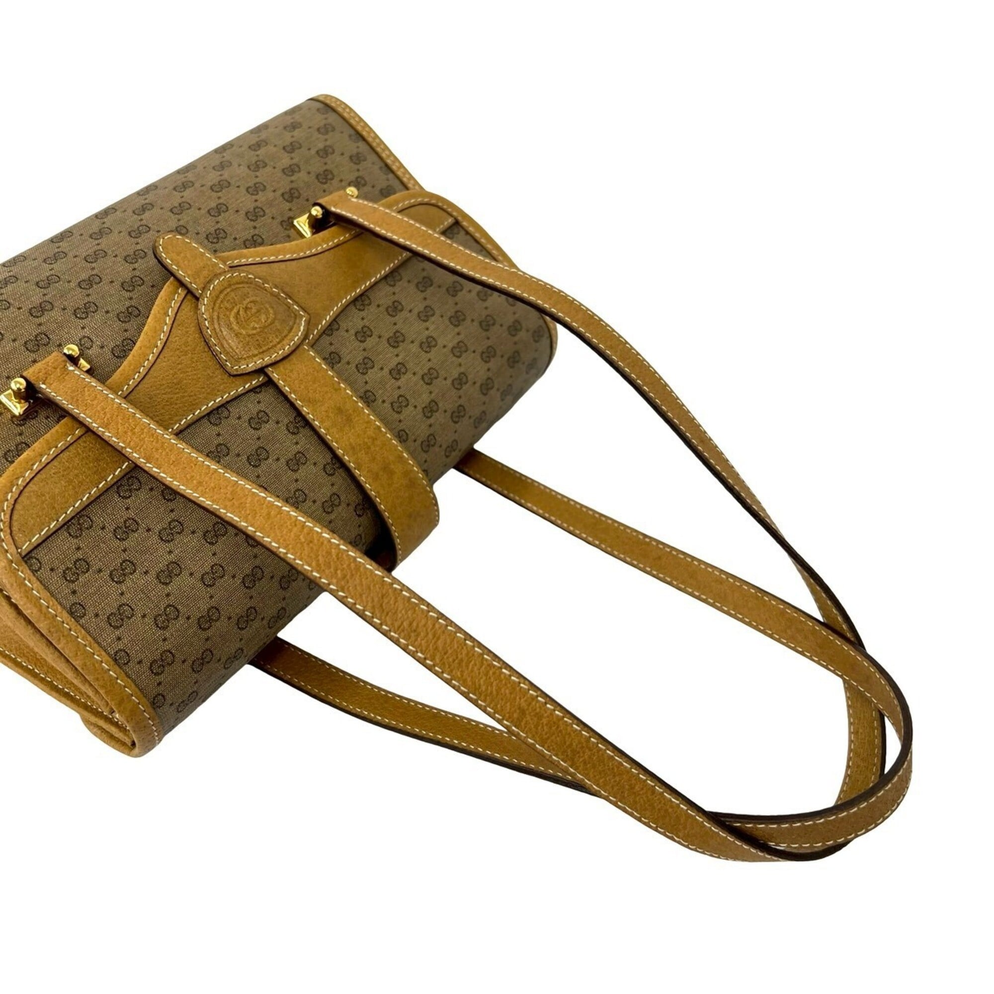 Gucci Brown Pvc Leather Handbag Tote Bag (Pre-Owned)