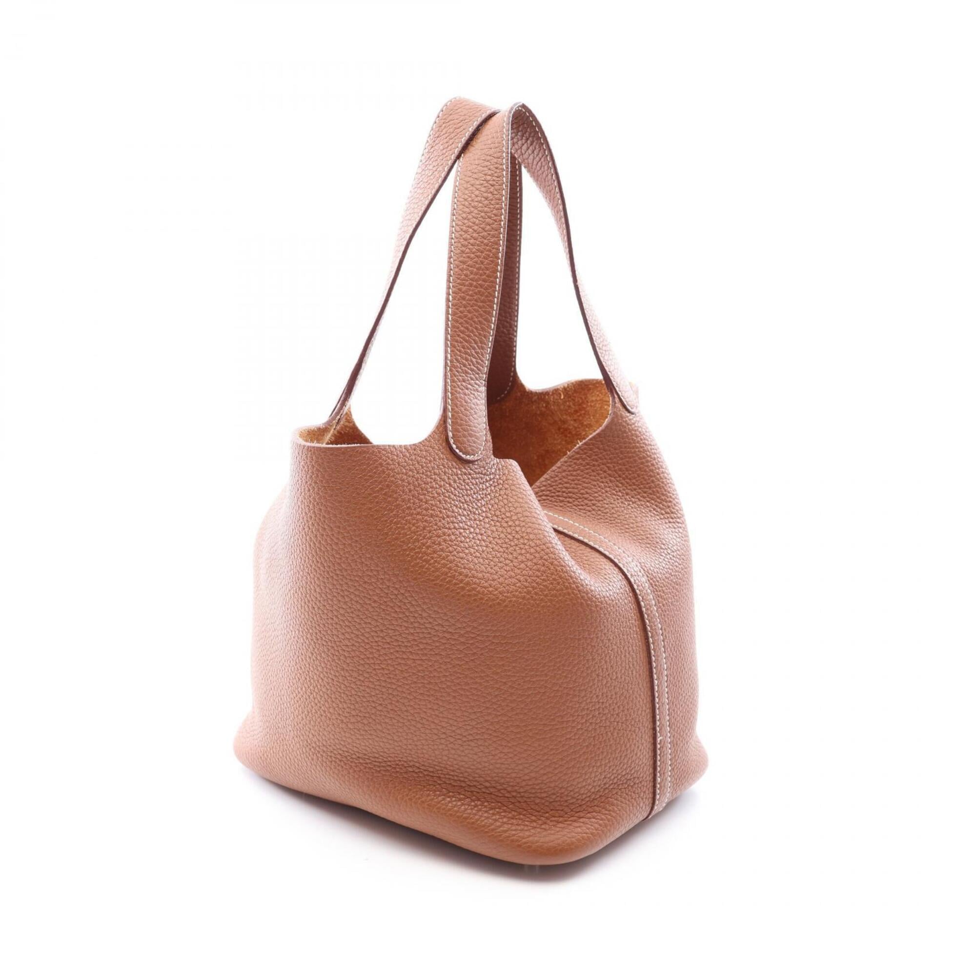 Hermes Brown Gold Taurillon Clemence Leather Leather Handbag (Pre-Owned)