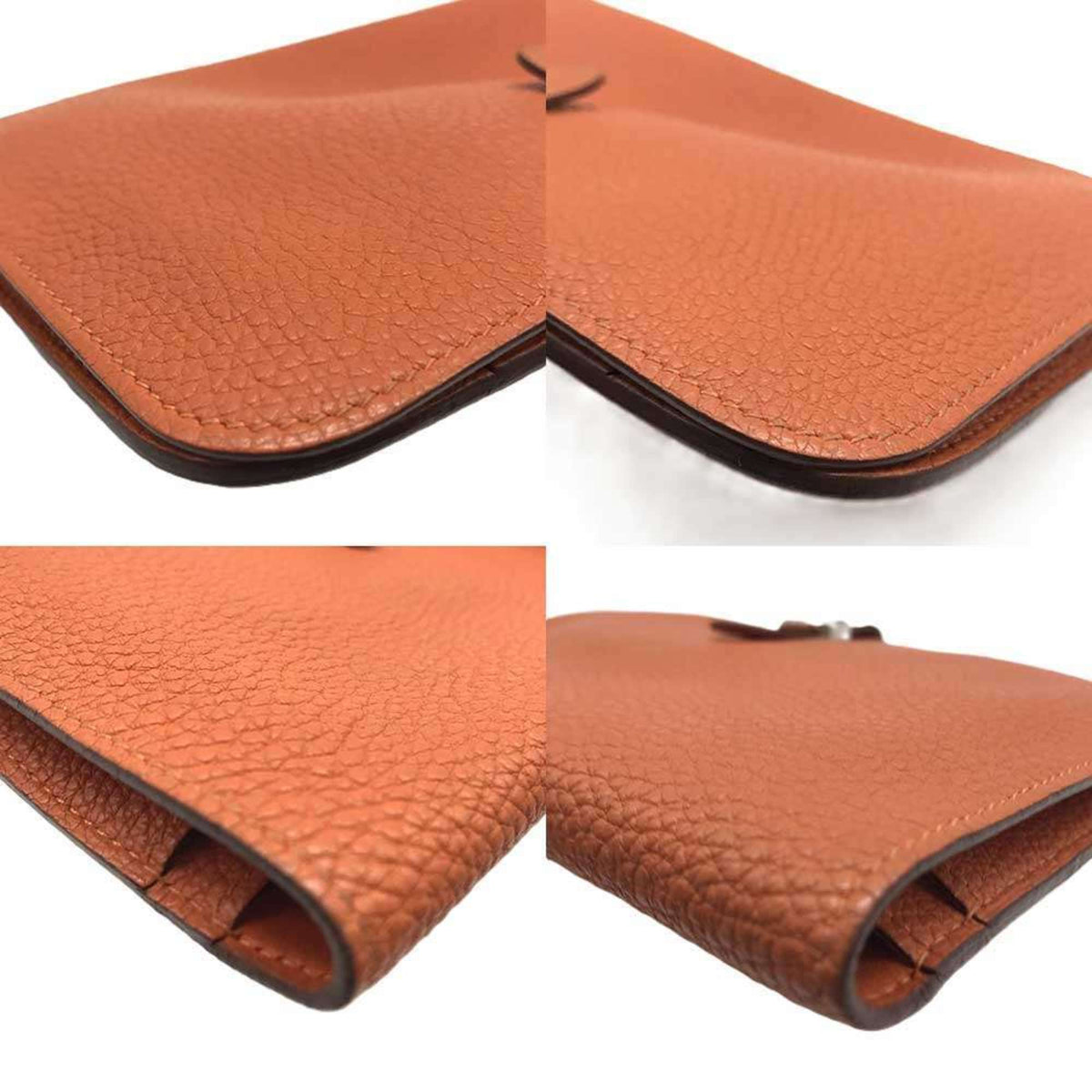 Hermes Orange Taurillon Clemence Leather Pouch (Pre-Owned)