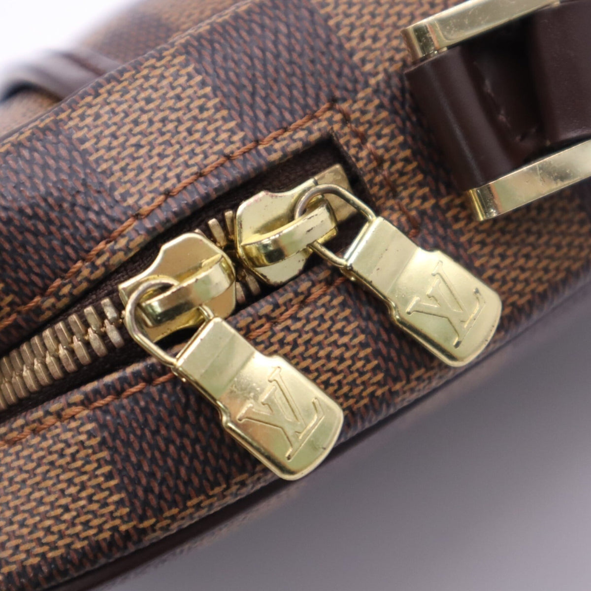 Louis Vuitton Damier Beige Brown Coated Canvas Leather Shoulder Bag (Pre-Owned)