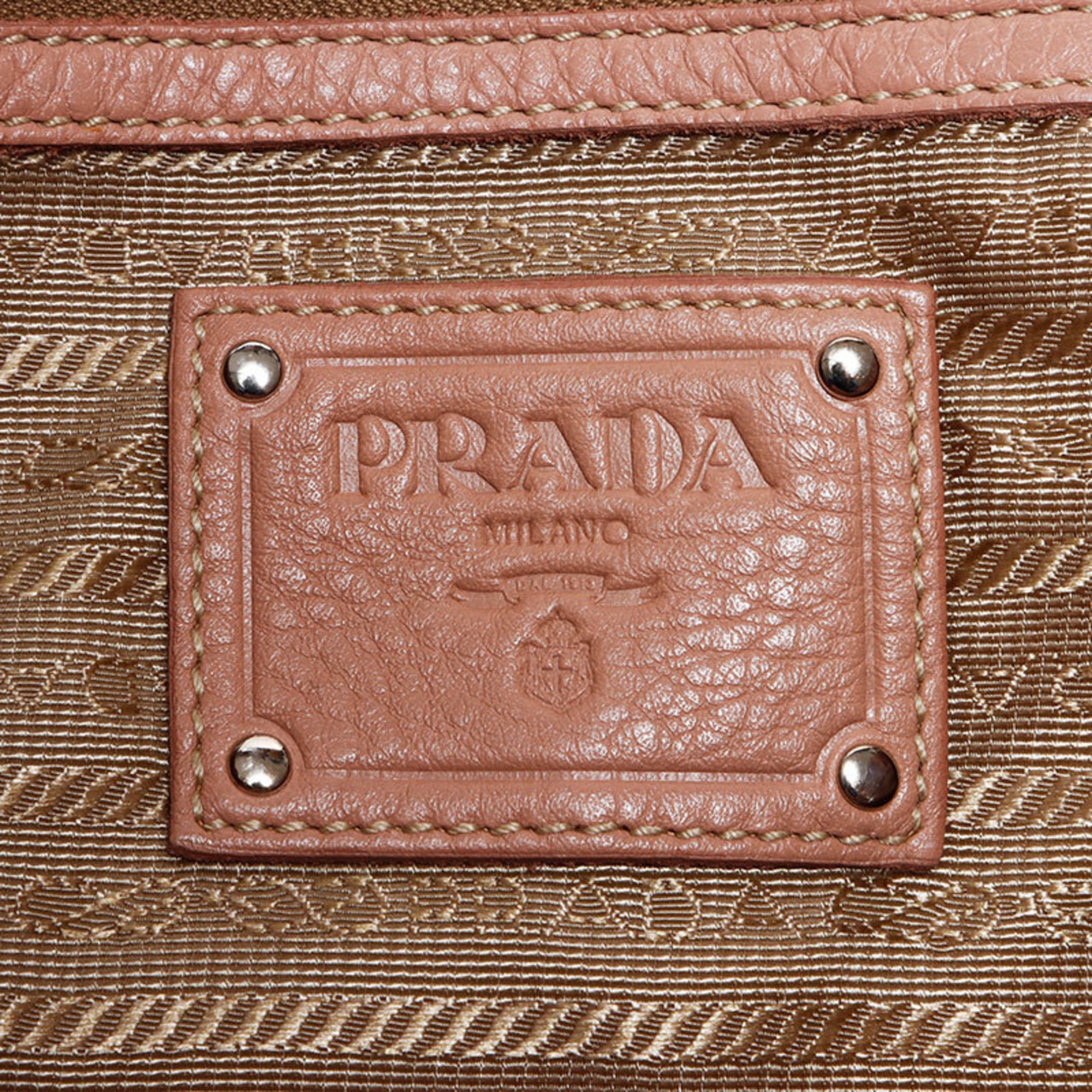 Prada Pink Leather Shoulder Bag (Pre-Owned)