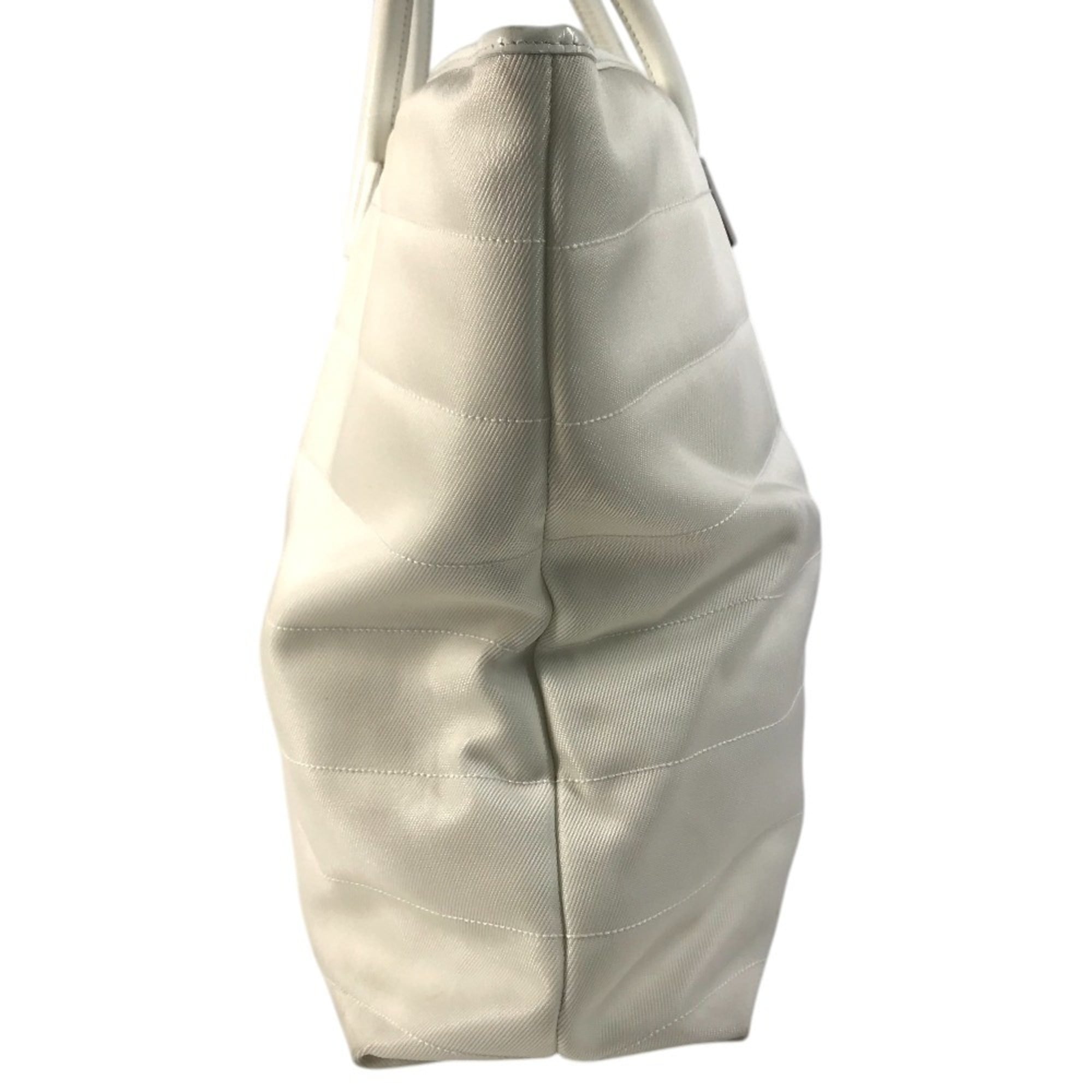Gucci White Nylon Canvas Leather Boston Bag Shoulder Bag Tote Bag (Pre-Owned)