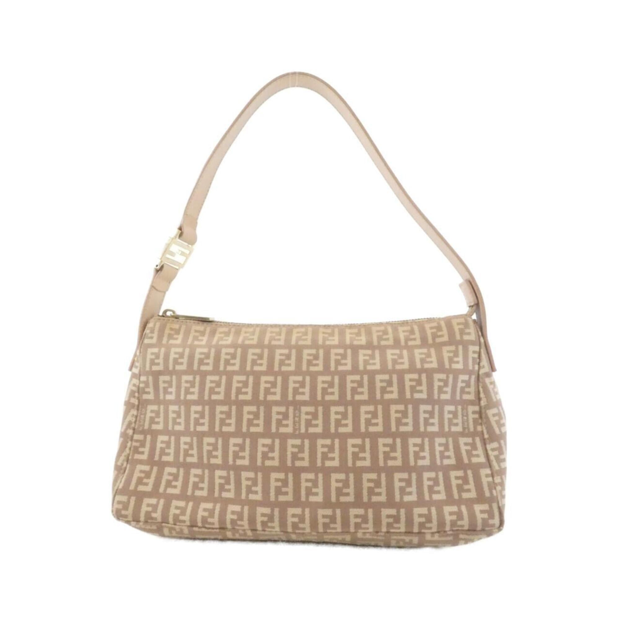 Fendi Beige Canvas Shoulder Bag (Pre-Owned)