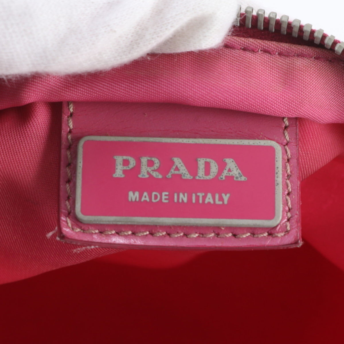 Prada Pink Leather Nylon Crossbody Bag Shoulder Bag (Pre-Owned)