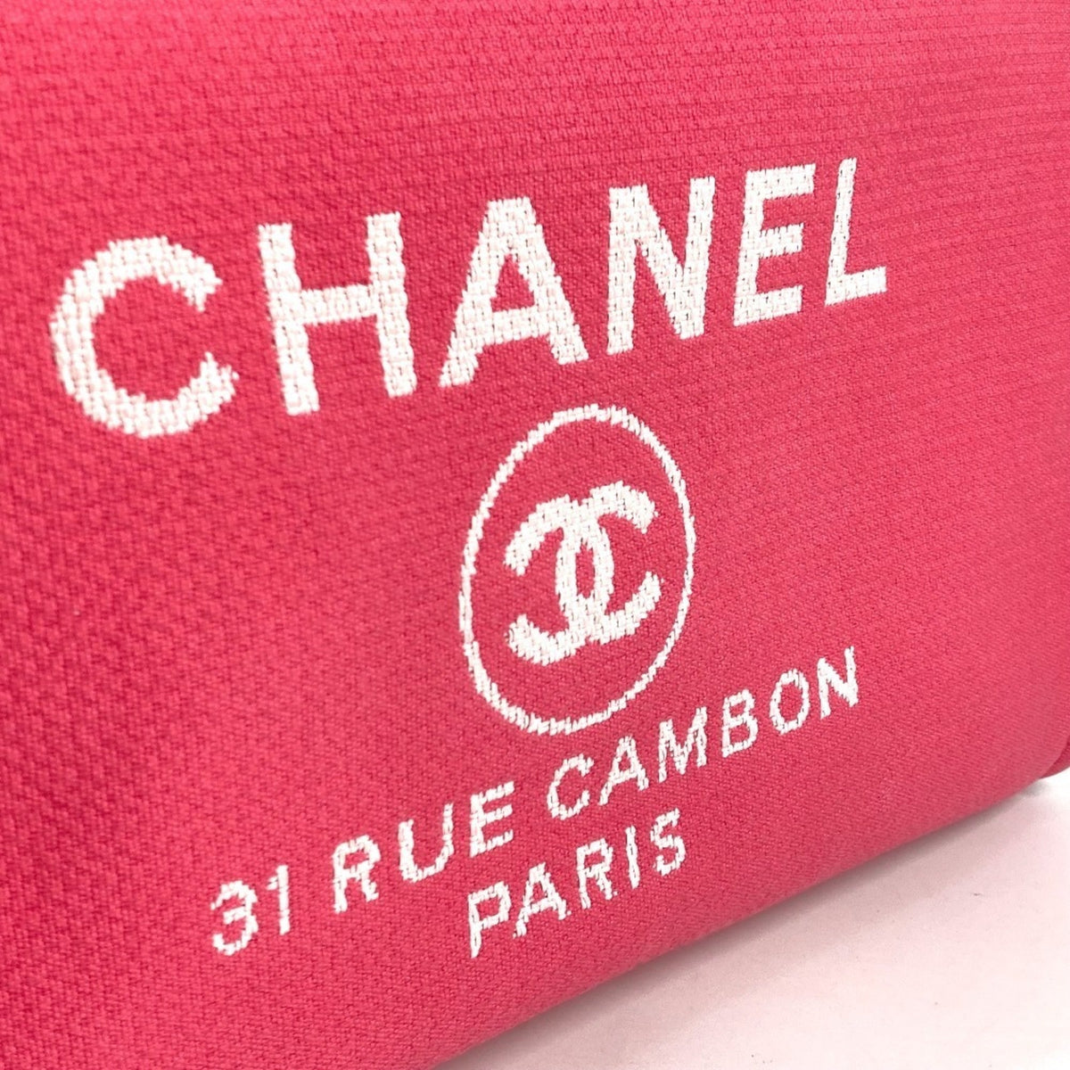 Chanel Pink Canvas Boston Bag Handbag Shoulder Bag (Pre-Owned)