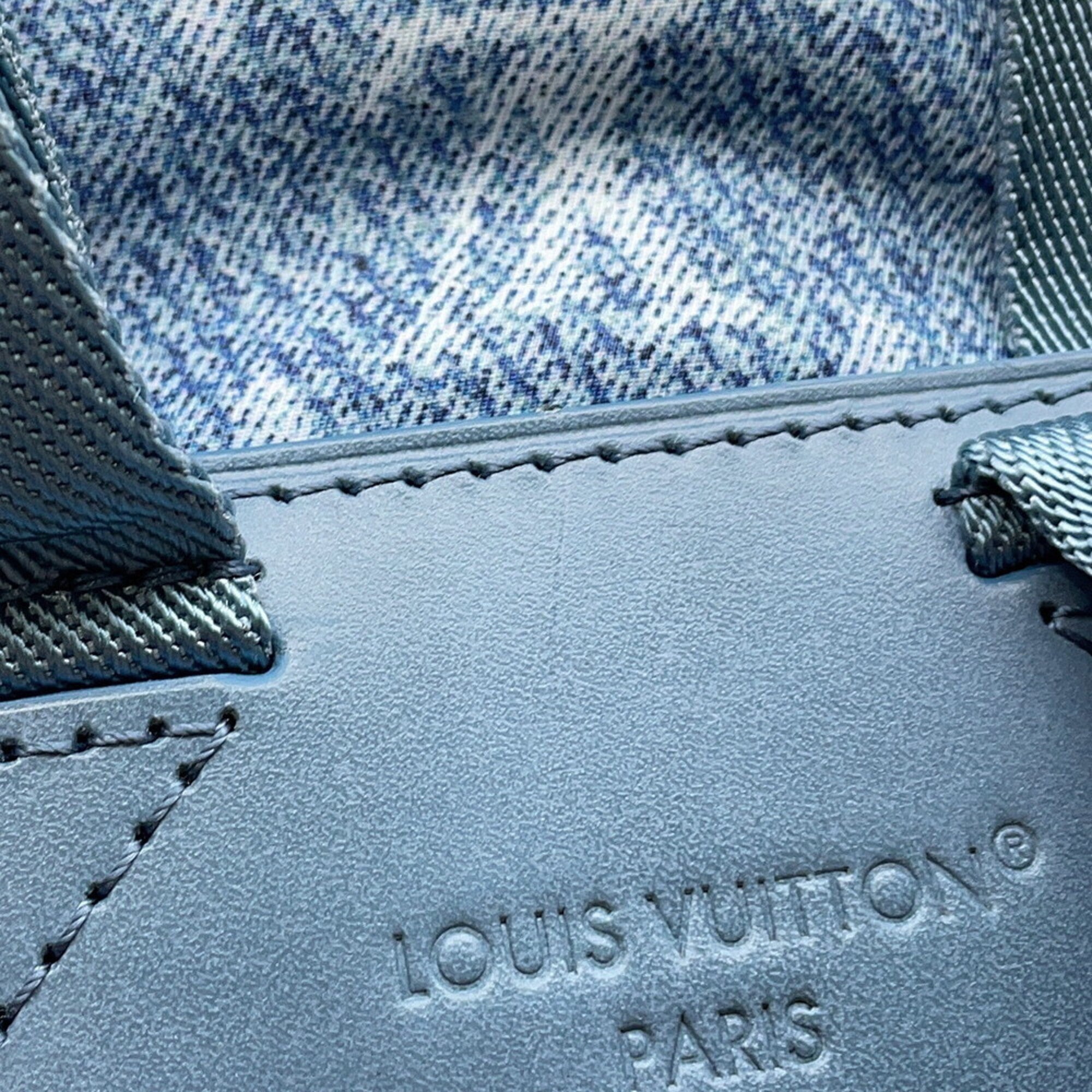 Louis Vuitton Monogram Blue Nylon Denim Leather Backpack (Pre-Owned)