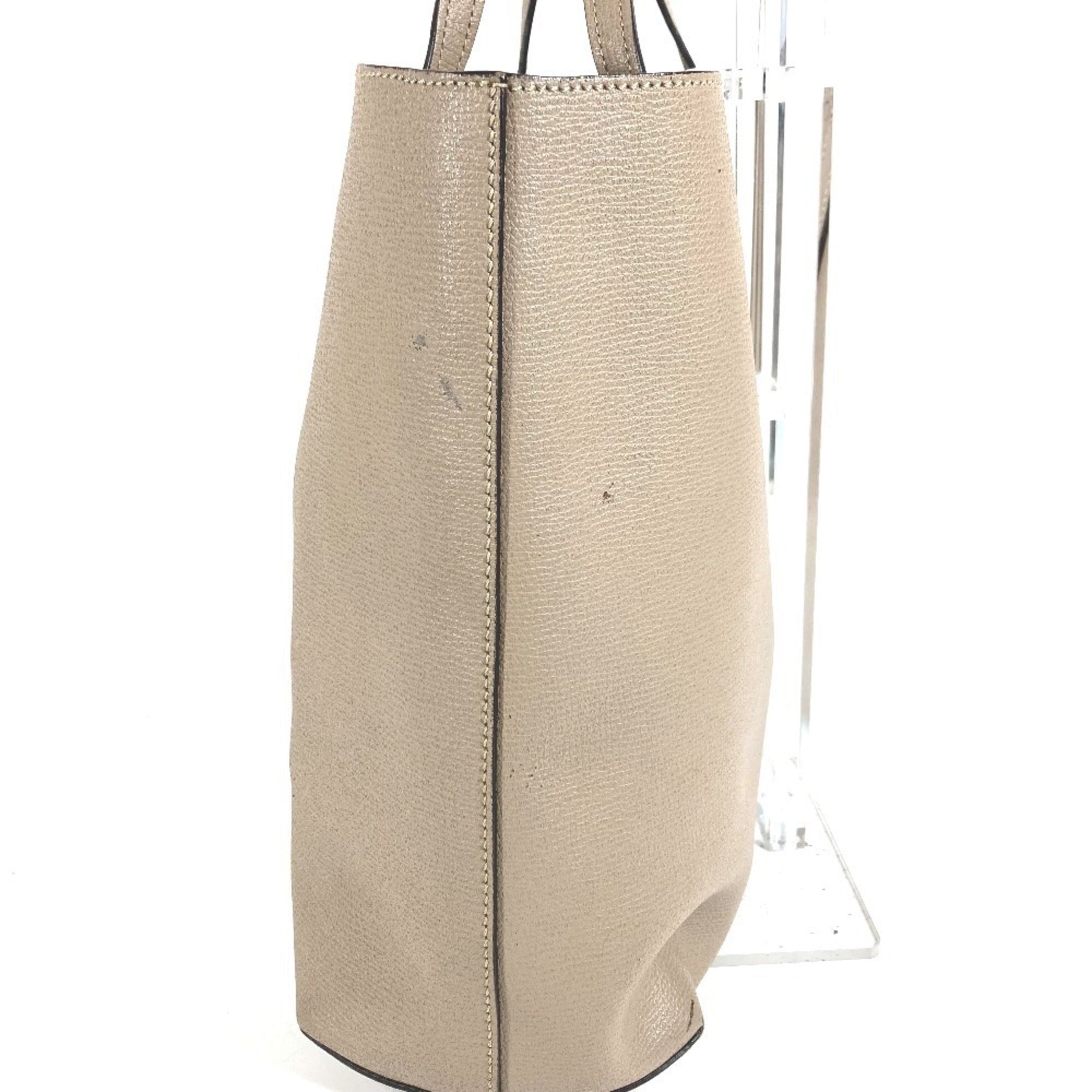 Fendi Beige Leather Handbag Shoulder Bag Tote Bag (Pre-Owned)