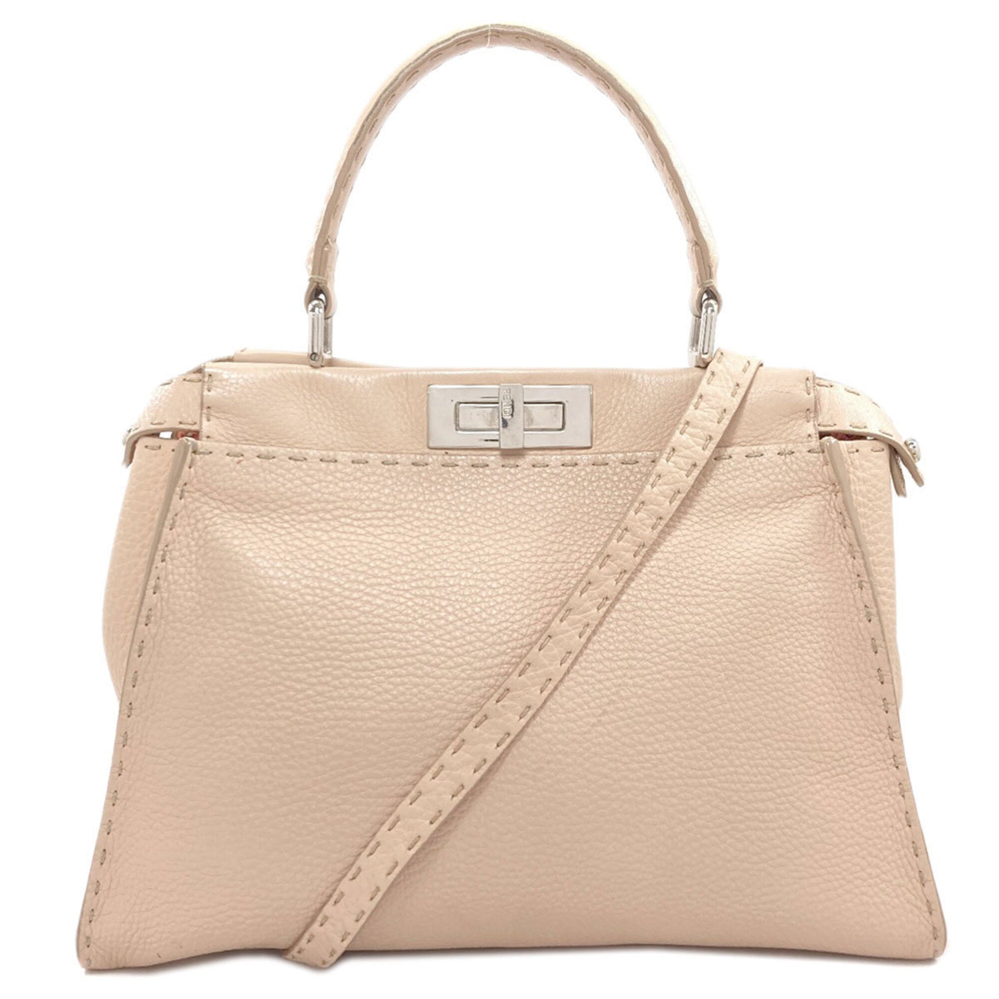 Fendi Beige Leather Handbag (Pre-Owned)